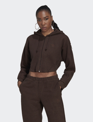 adidas Originals - Crop Full-Zip Loungewear Hoodie - hoodies - dbrown - 2