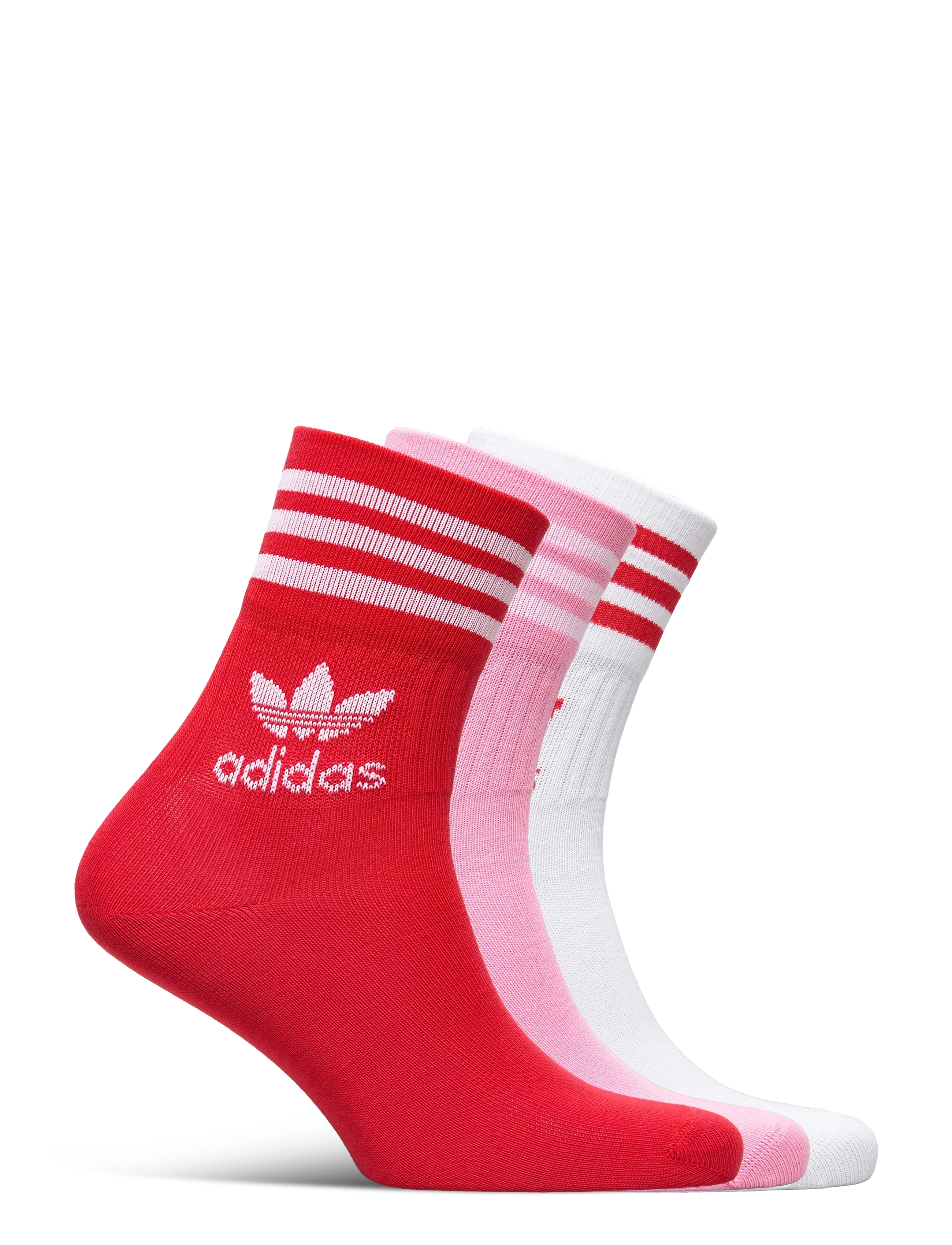 adidas Originals - Mid Cut Crew Socks 3 Pairs - white/blipnk/vivred - 1