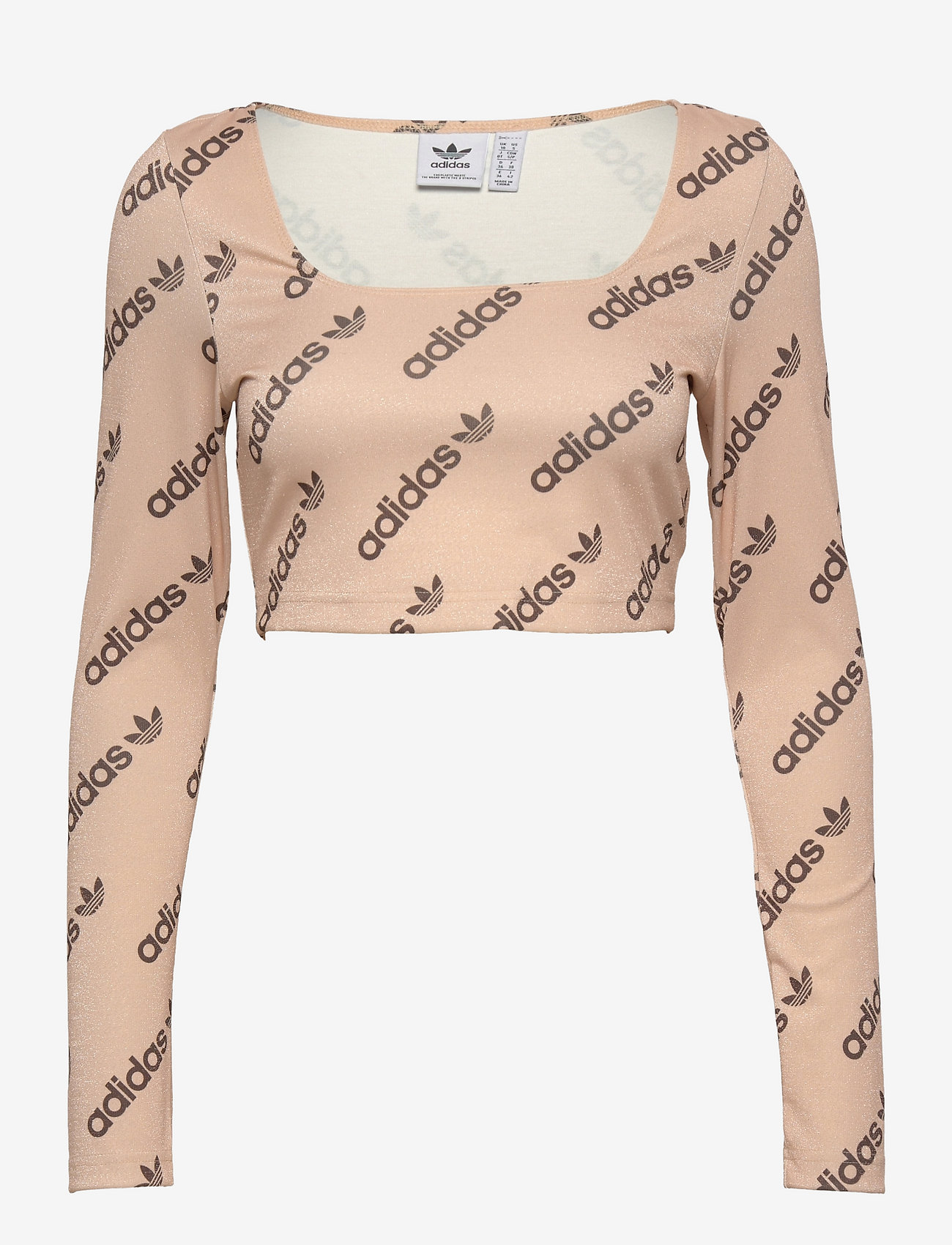 adidas Originals - Long Sleeve Crop Top W - navel shirts - halblu - 0