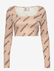 adidas Originals - Long Sleeve Crop Top W - navel shirts - halblu - 0