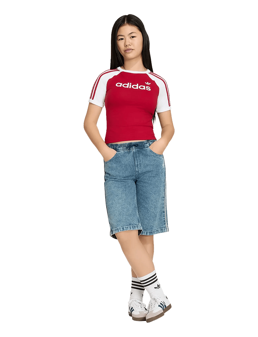 adidas Originals - 3S SL TEE - short-sleeved t-shirts - tmvire/white - 2