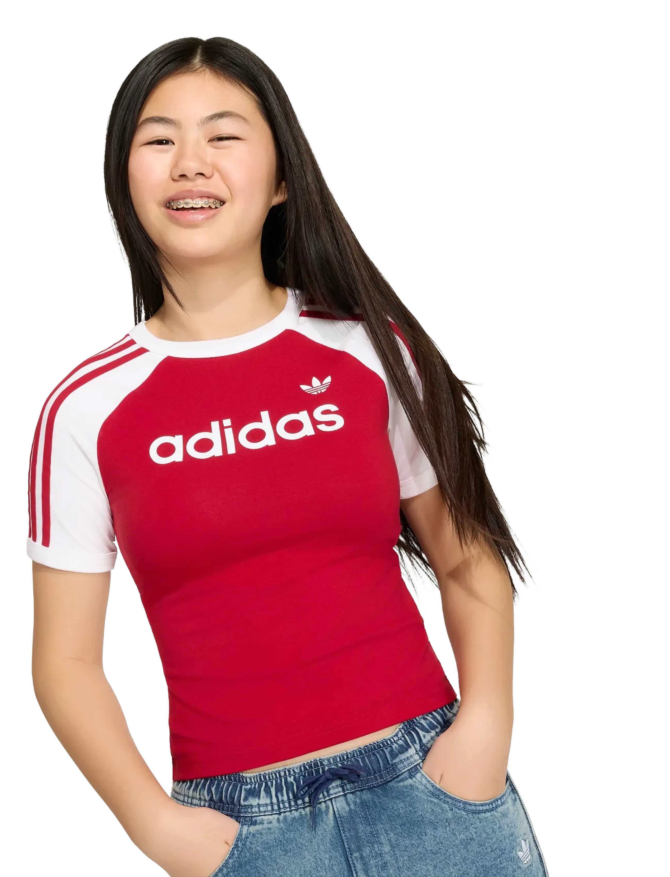 adidas Originals - 3S SL TEE - short-sleeved t-shirts - tmvire/white - 3