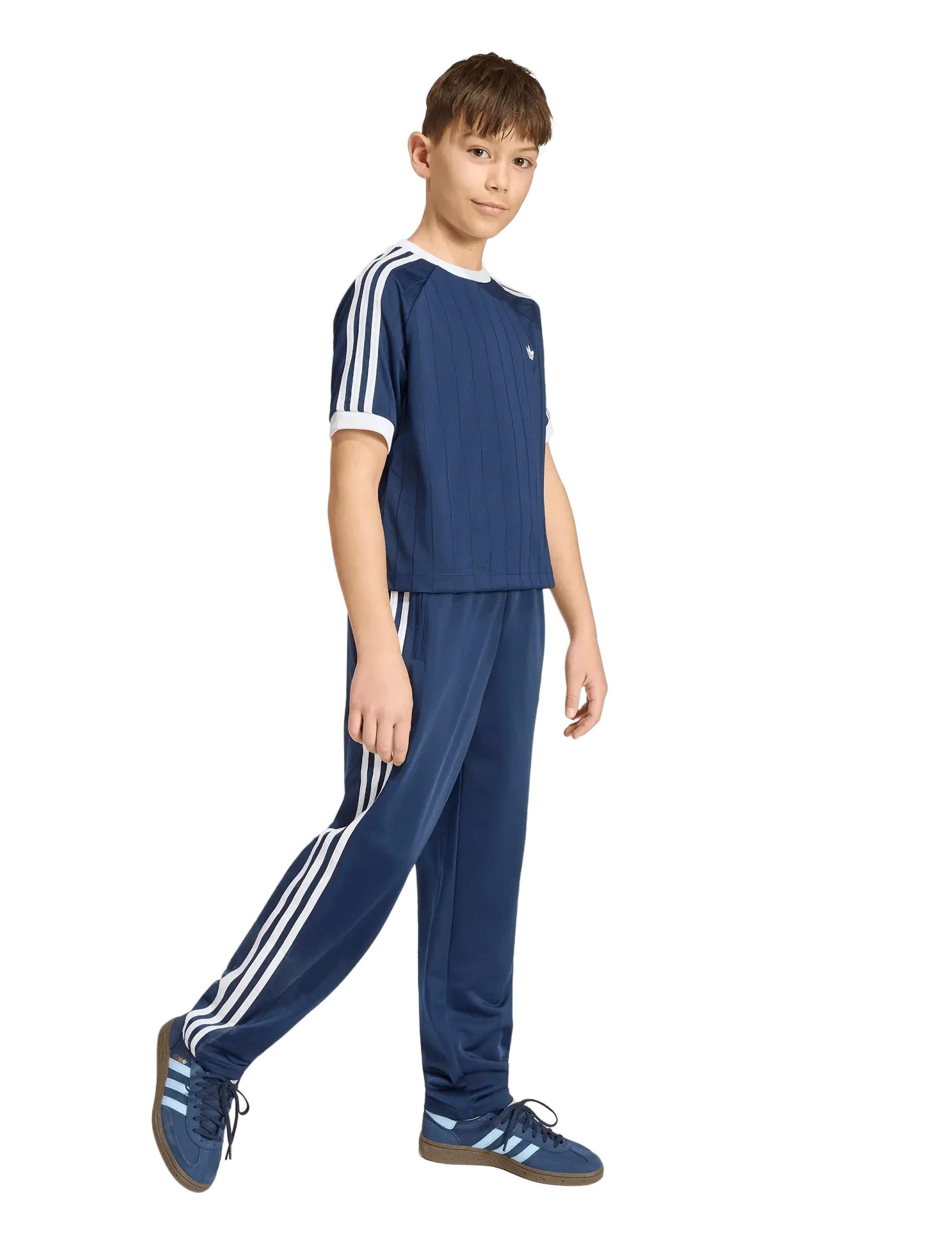 adidas Originals Lo Short Tee, Børn, Kort Stribet T-shirt, Navy, Str: 152