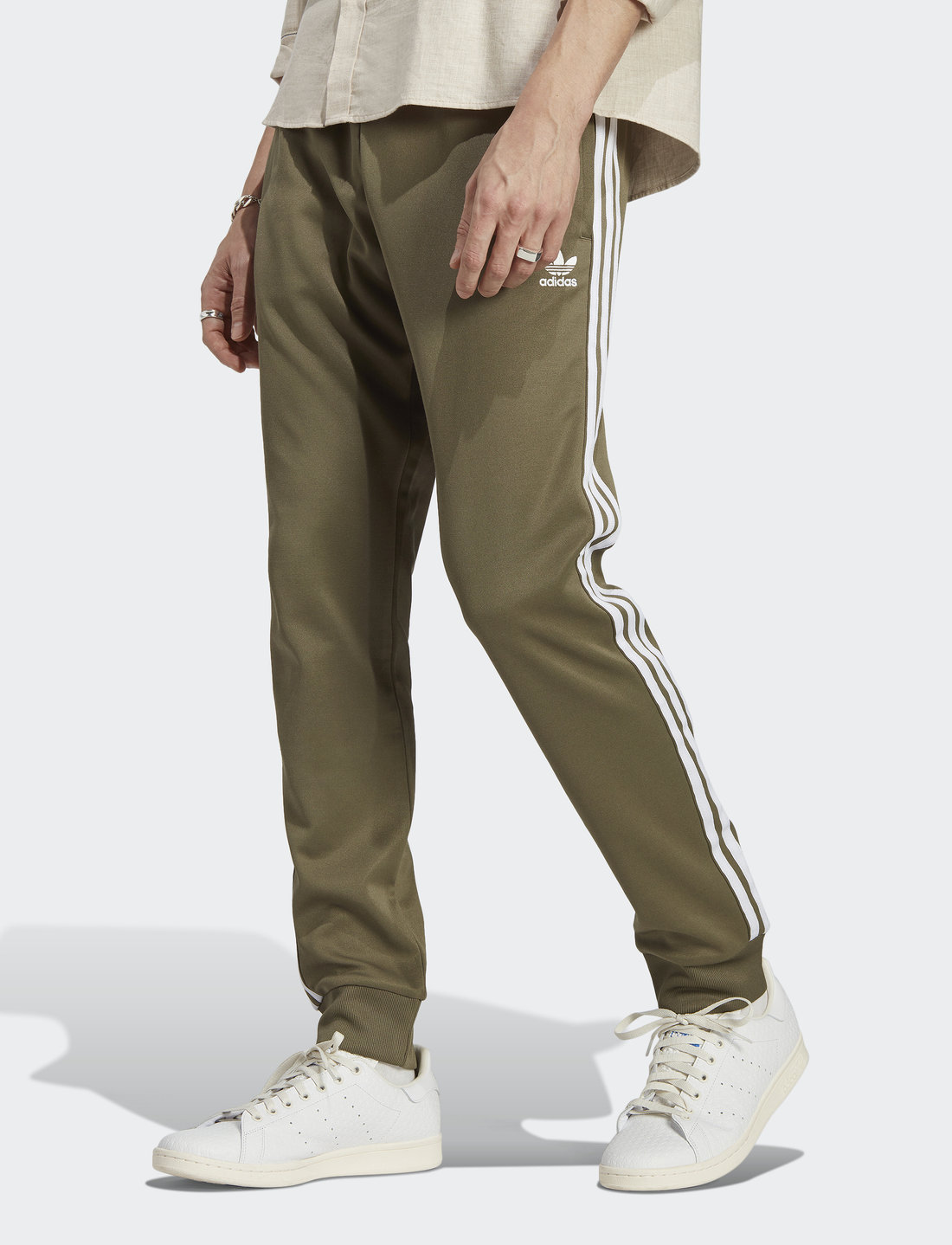Olive adidas hot sale track pants