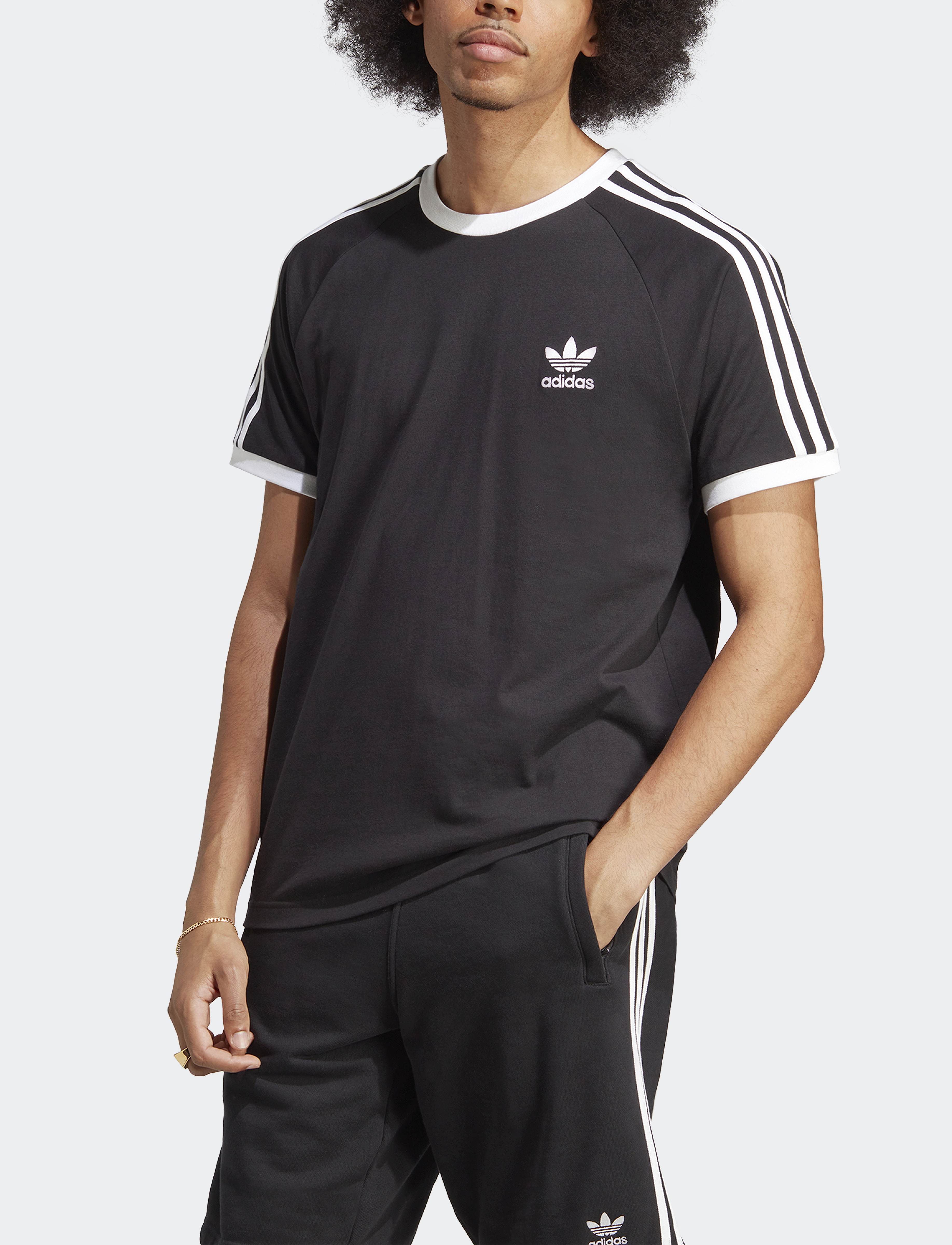 adidas Originals - 3-STRIPES TEE - oberteile & t-shirts - black - 3