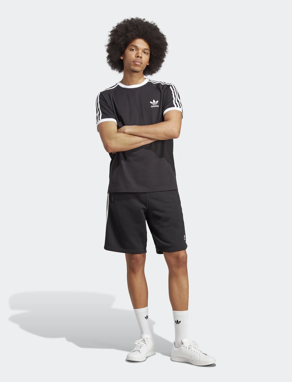 adidas Originals - 3-STRIPES TEE - t-shirts - black - 5