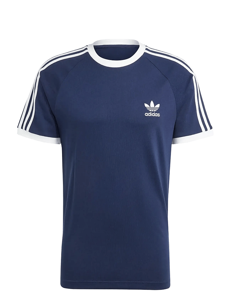 Adidas t shirt cheap 3 stripes blue