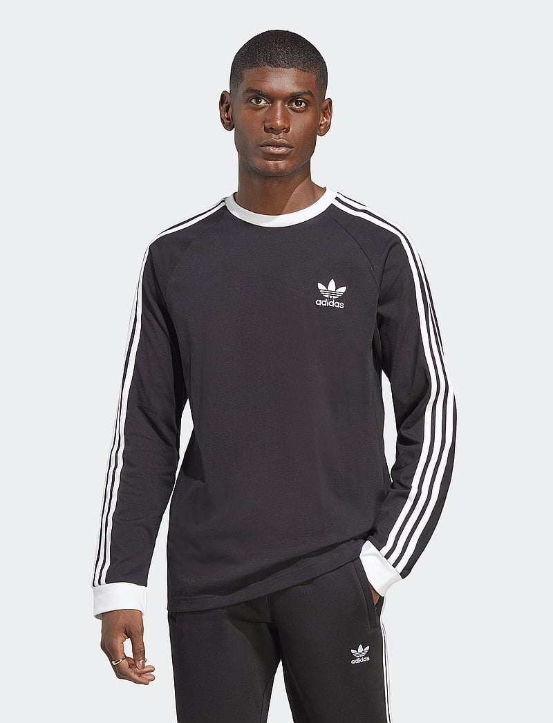 adidas Originals - 3-STRIPES LS T - langarmshirts - black - 0