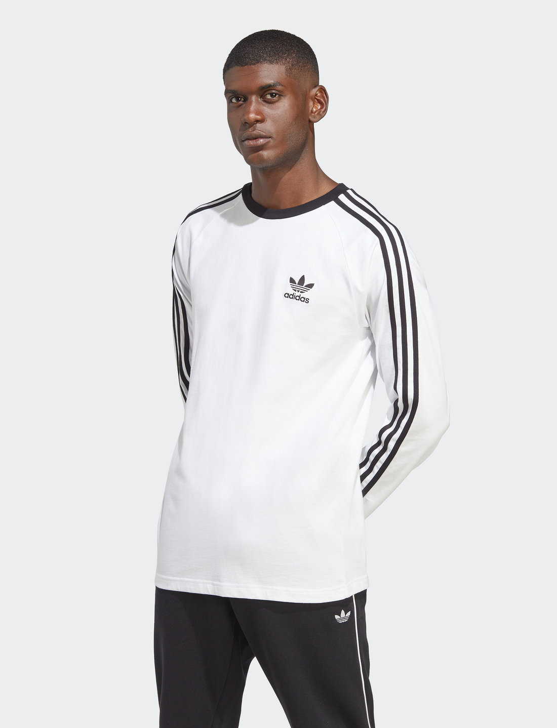 White long hot sale sleeve adidas shirt