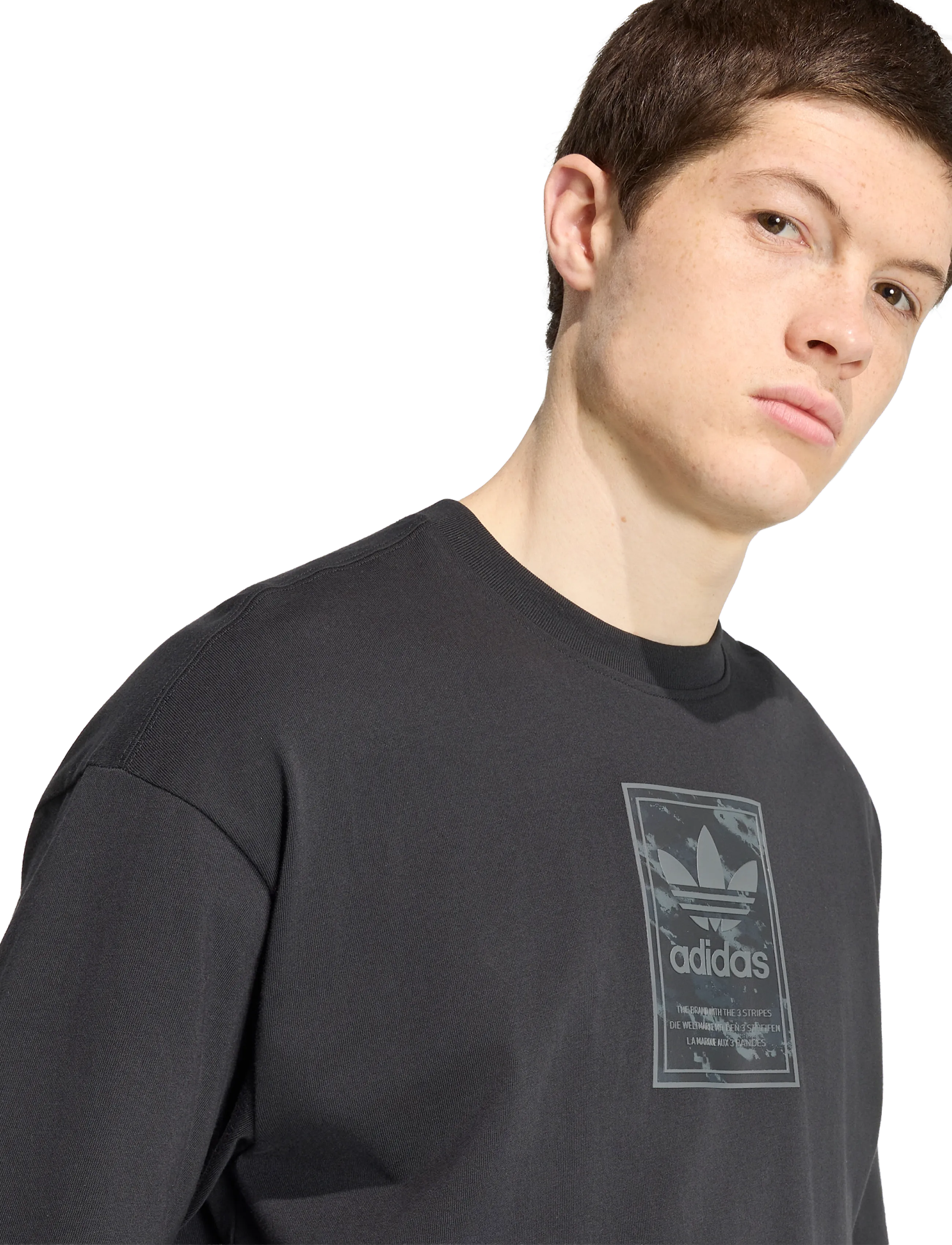 adidas Originals - CAMO TEE TONGUE - oberteile & t-shirts - black - 3