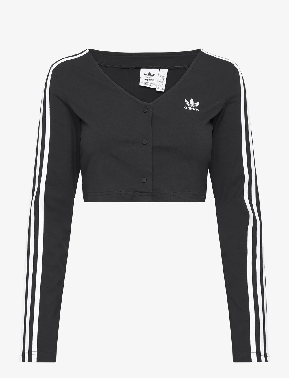 adidas Originals Adicolor Classics 3 stripes Button Long sleeve Top T shirts Tops Boozt
