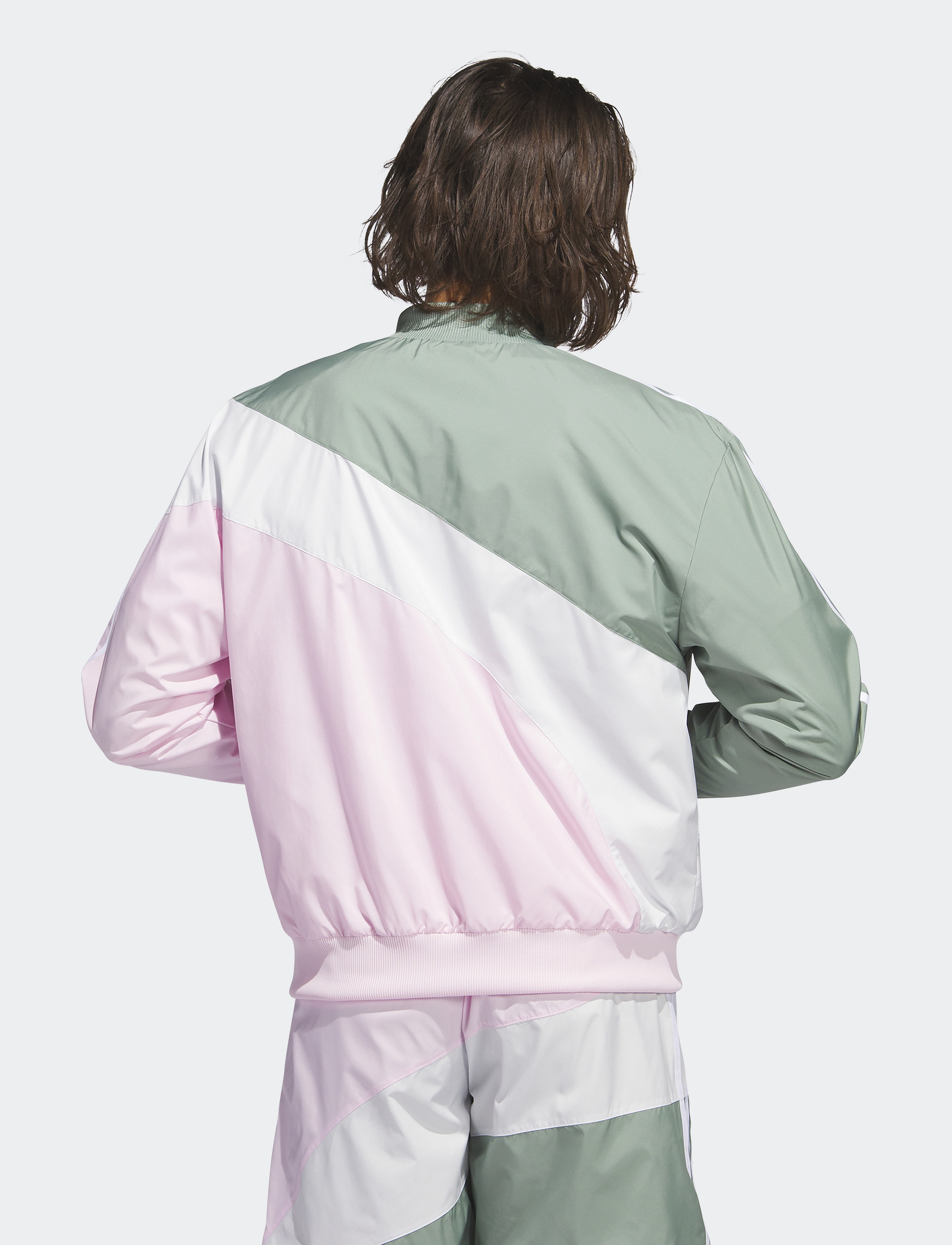 adidas Originals - Swirl Woven Track Top - silgrn/clpink - 3