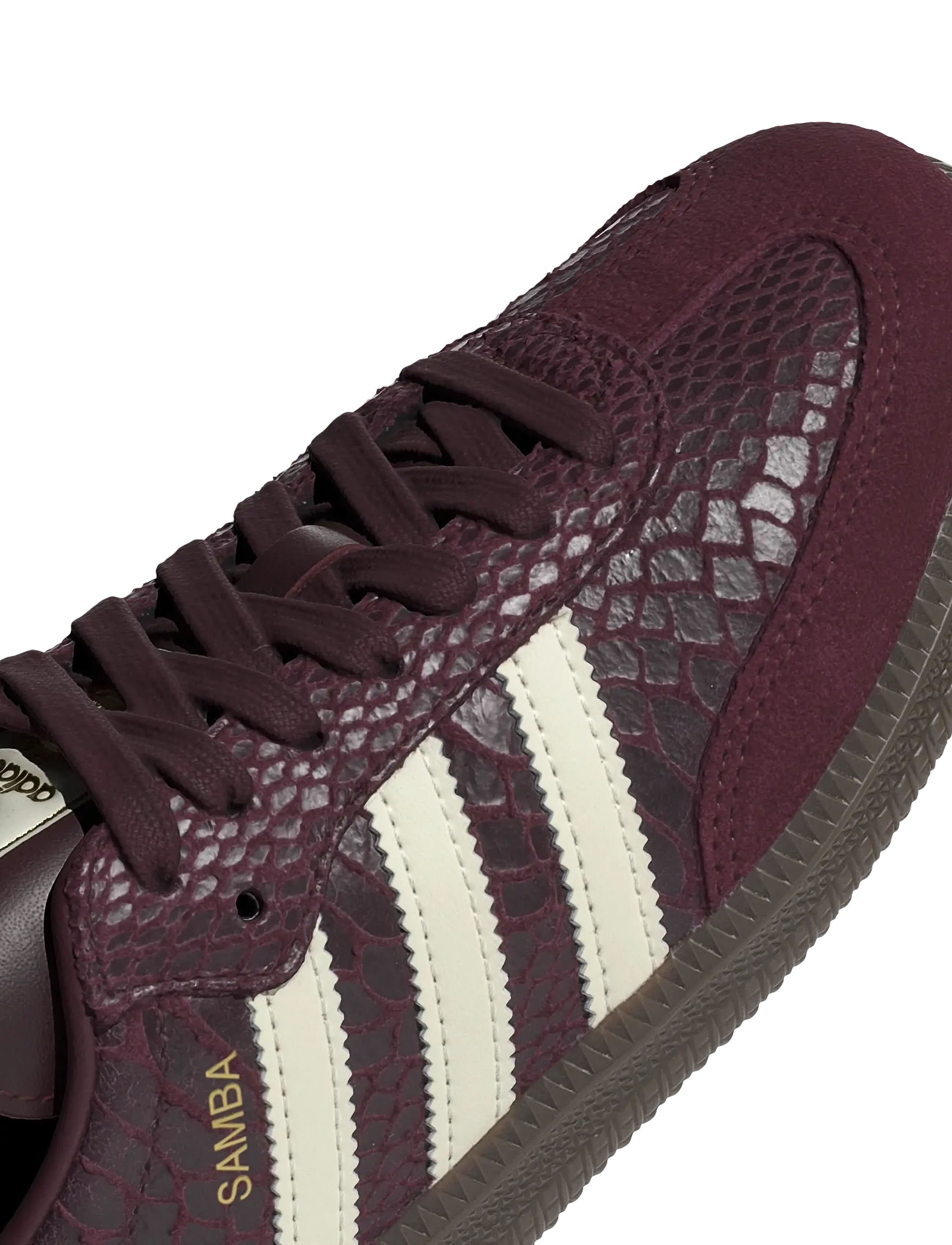 adidas Originals - SAMBA OG W - niedrige sneakers - maroon/crewht/goldmt - 3