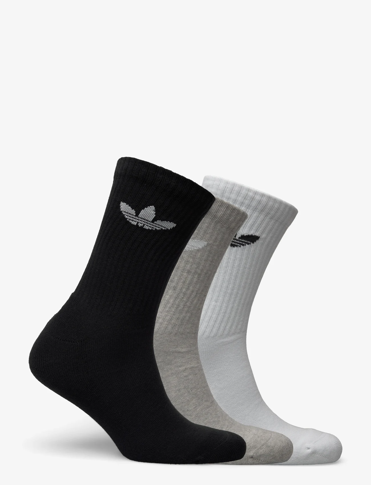 adidas Originals - TREFOIL CREW SOCK CUSHION 3 PAIR PACK - alhaisimmat hinnat - white/mgreyh/black - 1