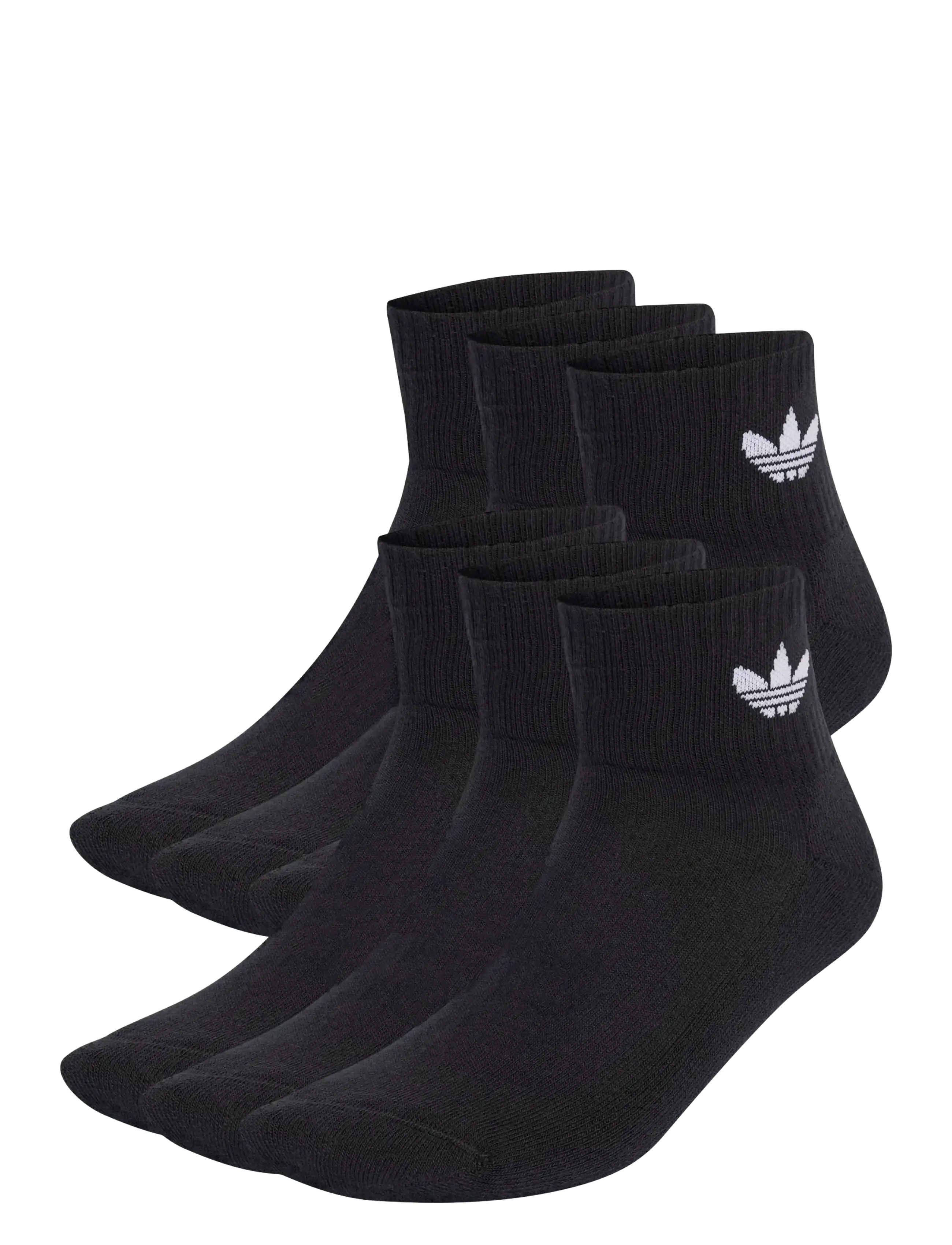adidas Originals 1/4 Socks 6P, Mænd, Seks Pak Kvartstrømper, Sort, Str: 37-39