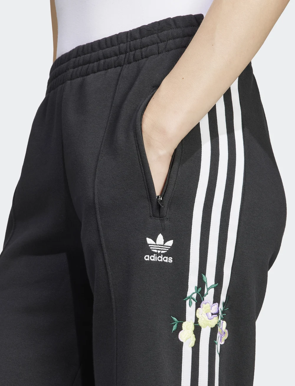 Embroidered Flower Joggers