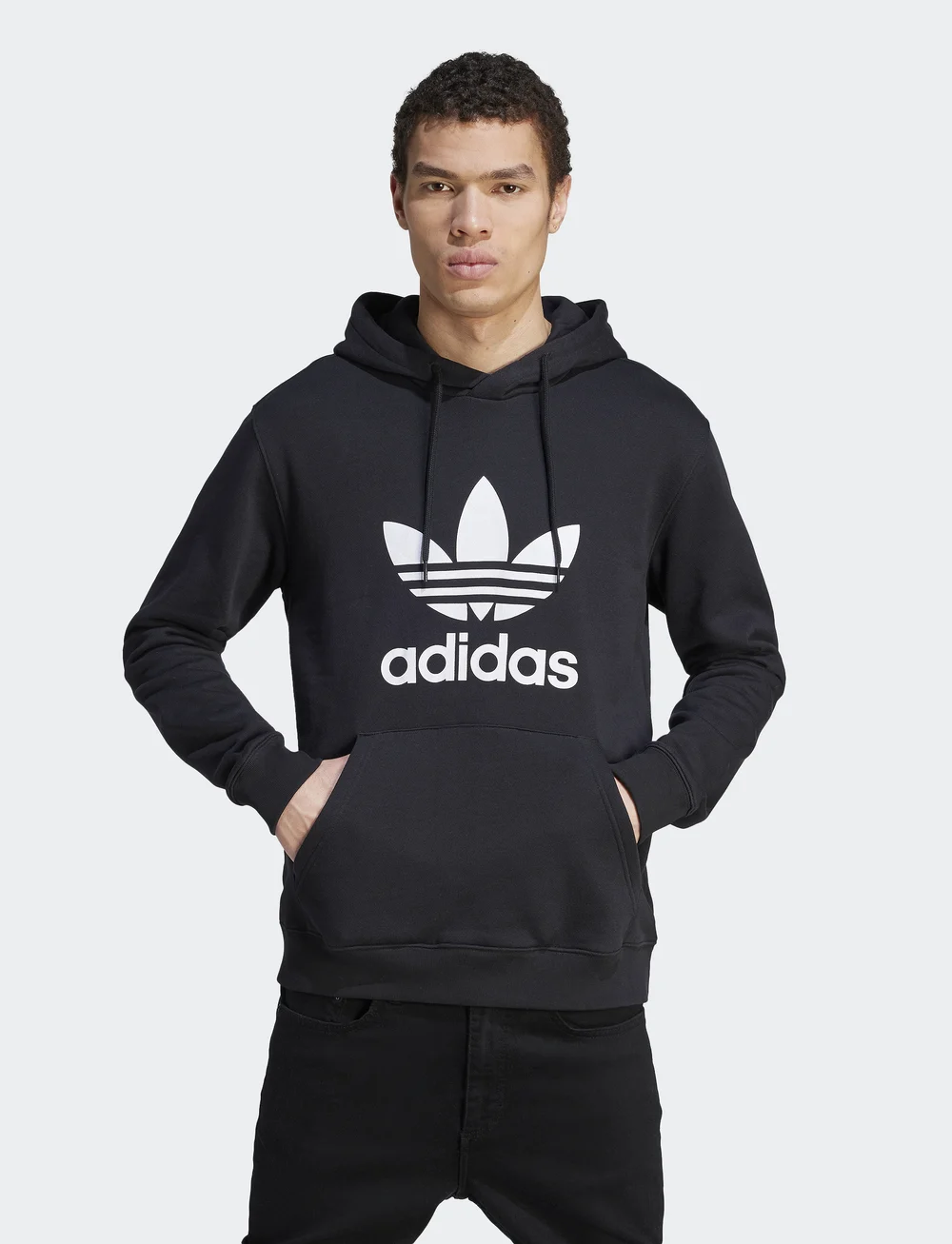 adidas Originals - TREFOIL HOODY - oberteile - black/white - 0