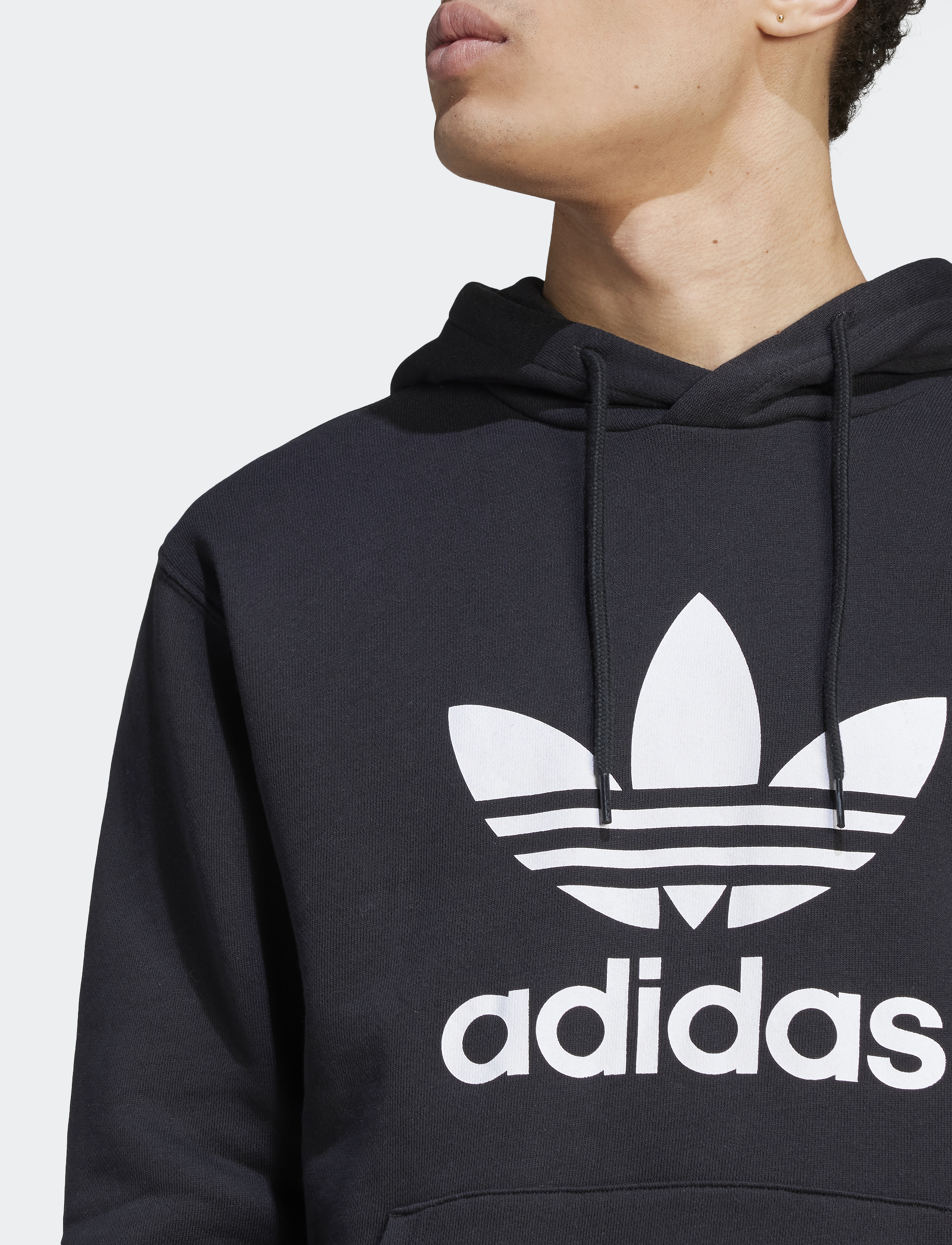 adidas Originals - TREFOIL HOODY - black/white - 3