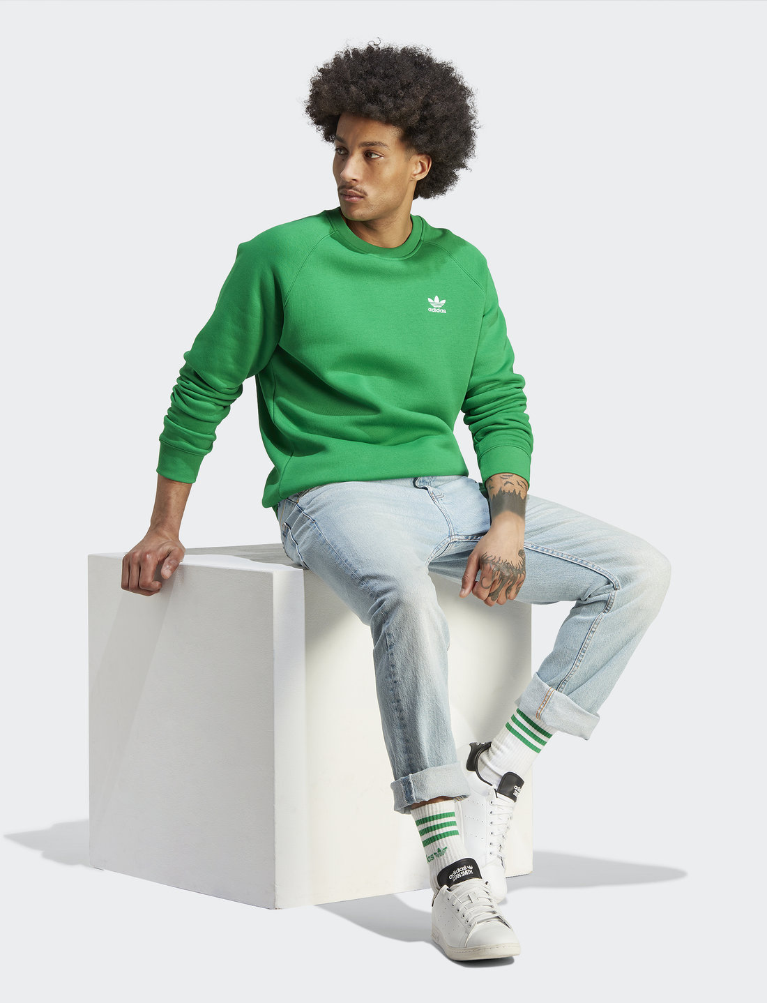 Adidas originals top essential sweatshirt green