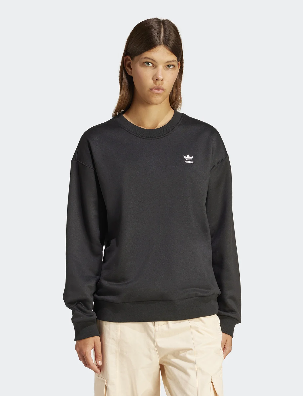 Women's adidas originals repeat trefoil crew sweatshirt hotsell