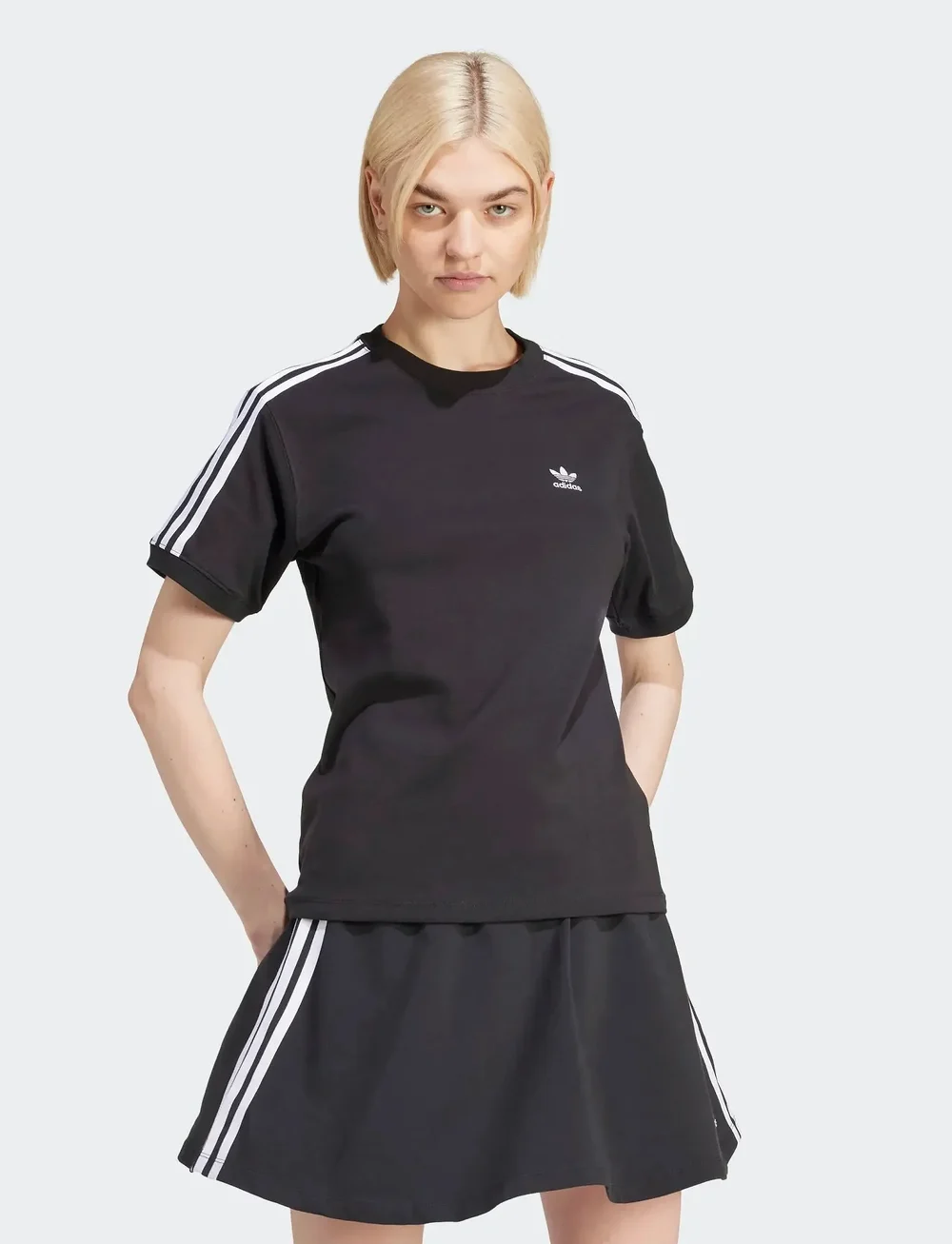 adidas Originals - 3 STRIPE TEE - alussärgid ja t-särgid - black - 0
