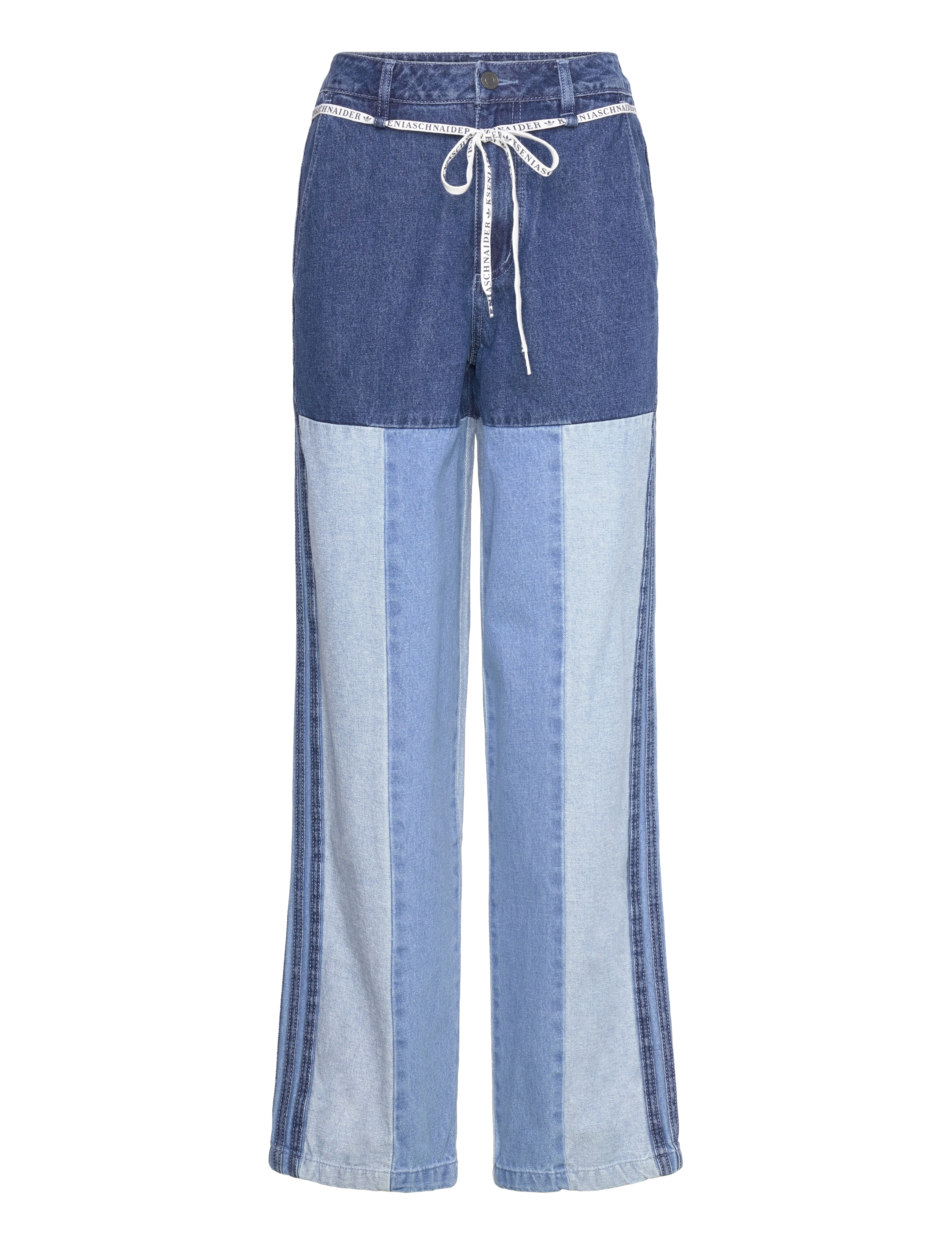 adidas Originals KSENIA PATCHWORK STRAIGHT LEG JEANS - adidas - INDDNM/MEBLDE/LGHDEN / blue