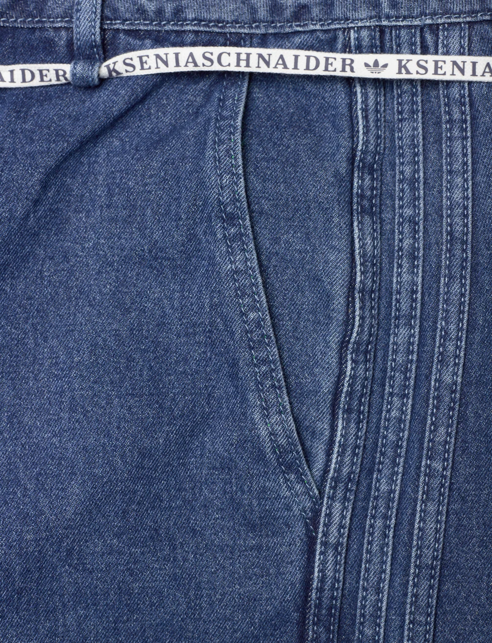 adidas Originals - KSENIA PATCHWORK STRAIGHT LEG JEANS - casual trousers - inddnm/meblde/lghden - 4