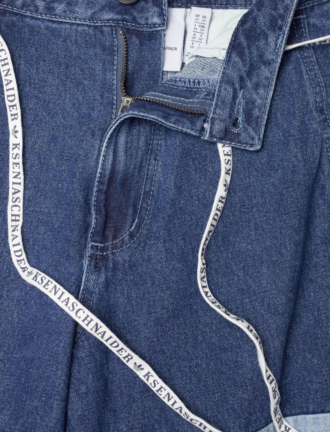 adidas Originals - KSENIA PATCHWORK STRAIGHT LEG JEANS - casual trousers - inddnm/meblde/lghden - 5