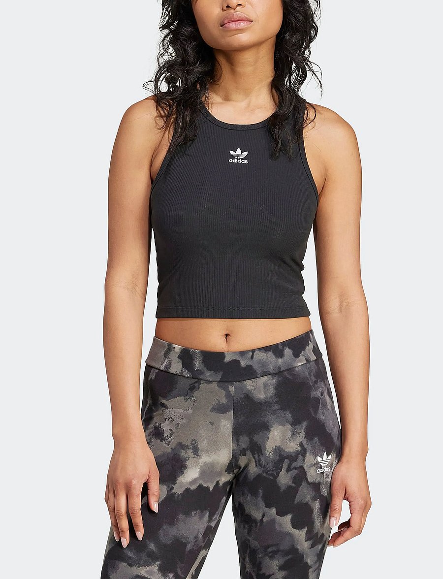 adidas Originals - ESS RIB TANK - crop-tops - black - 0