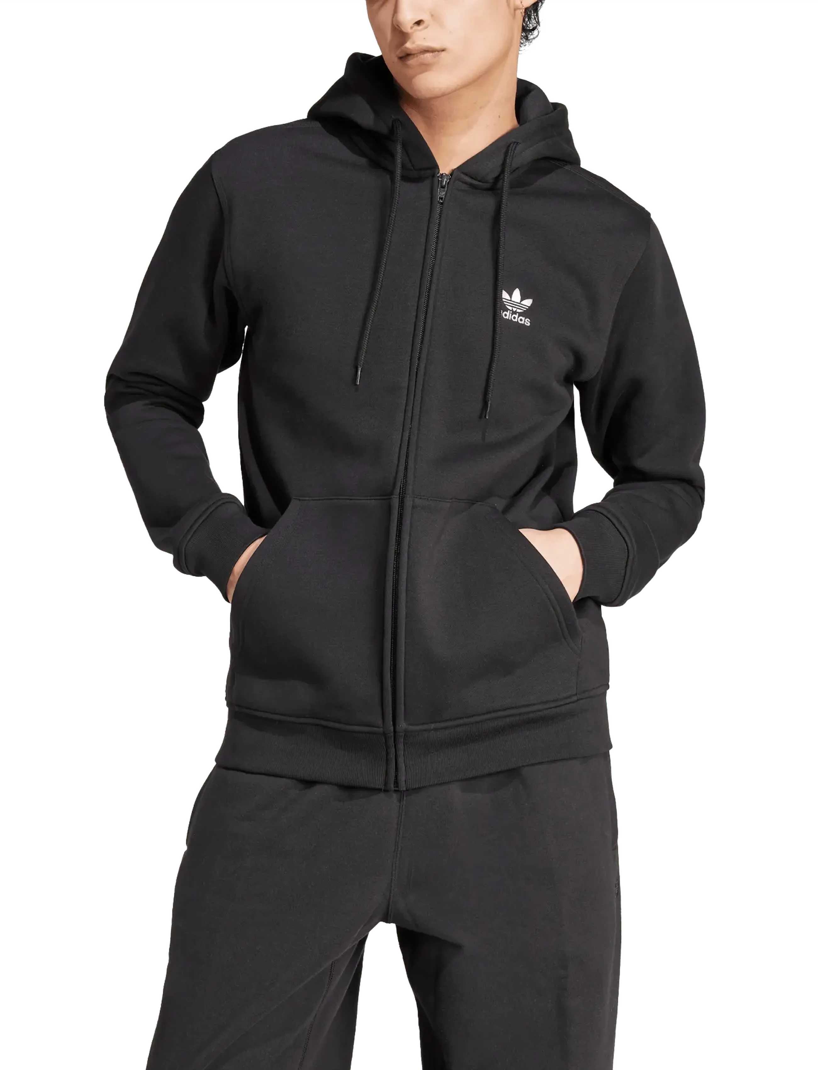 adidas Originals ESS FZ HD - Truien en hoodies - BLACK / black