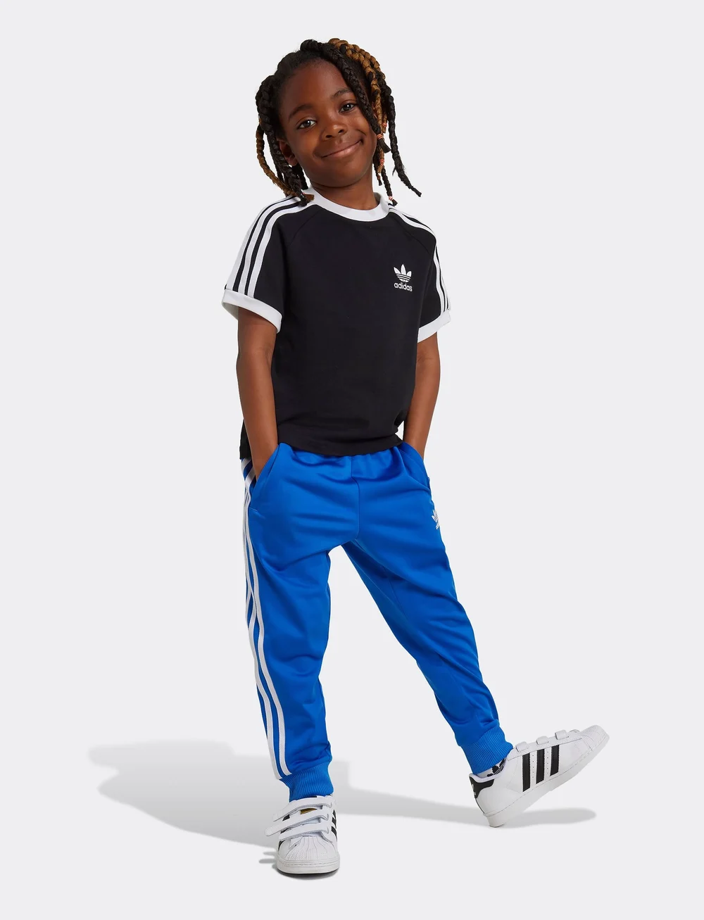 adidas Originals - 3STRIPES TEE - short-sleeved t-shirts - black - 0