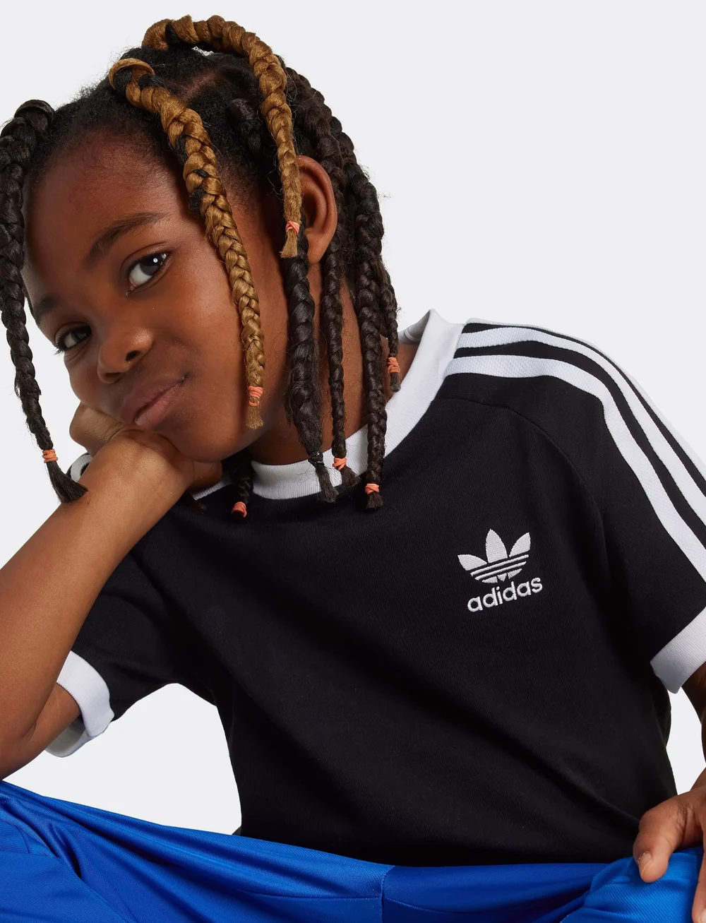 adidas Originals - 3STRIPES TEE - short-sleeved t-shirts - black - 4