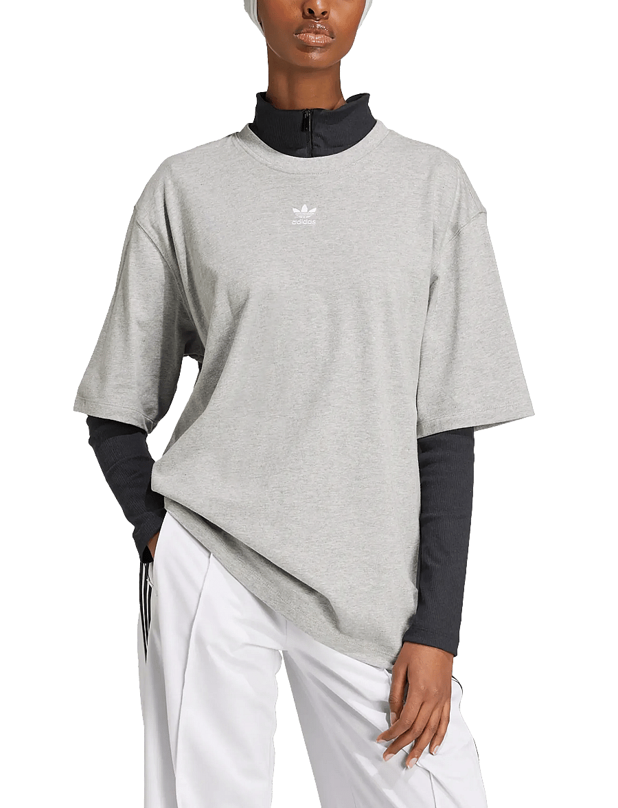 adidas Originals - ESS BOYFR TEE - t-shirts - mgreyh - 0