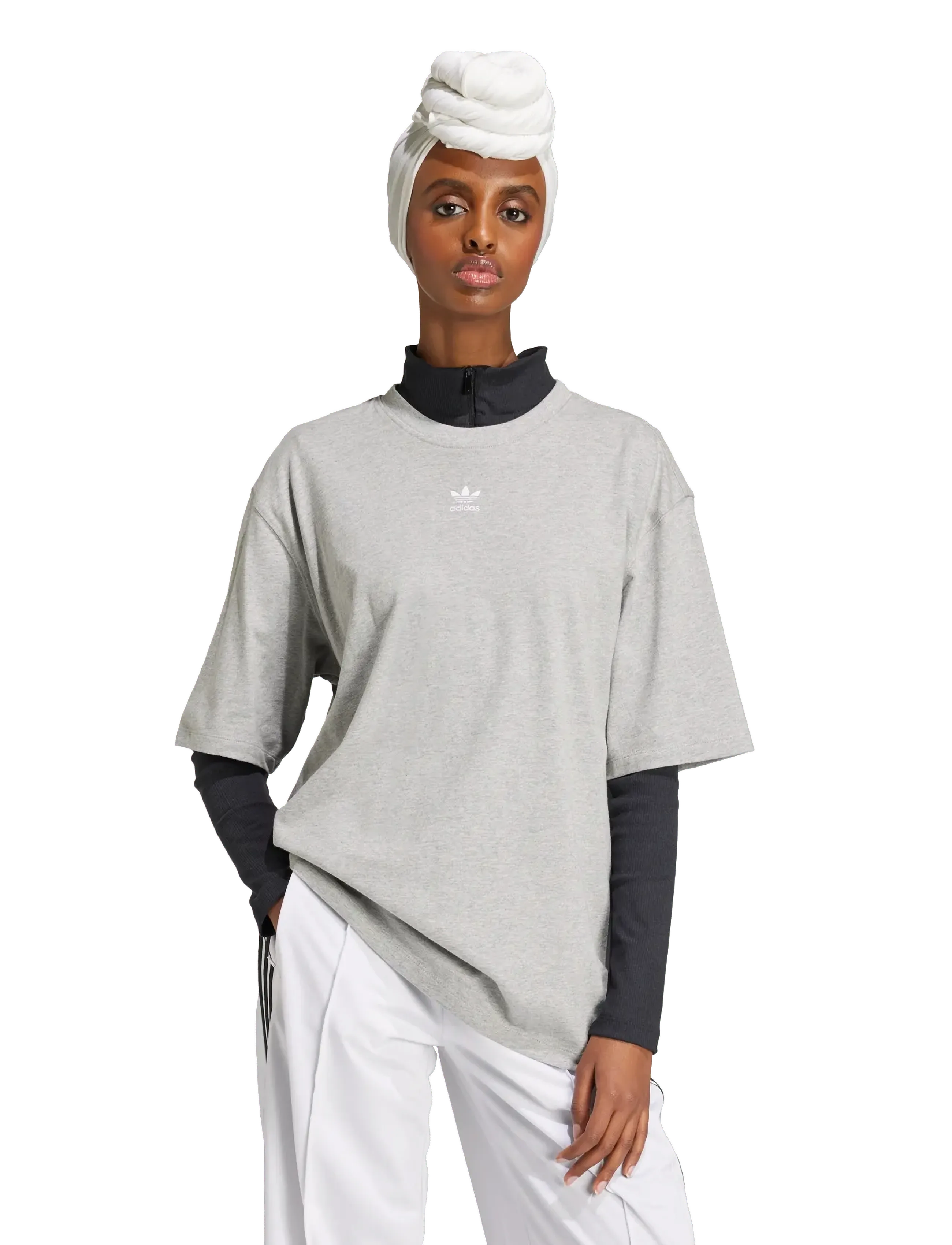 adidas Originals - ESS BOYFR TEE - t-shirts - mgreyh - 3