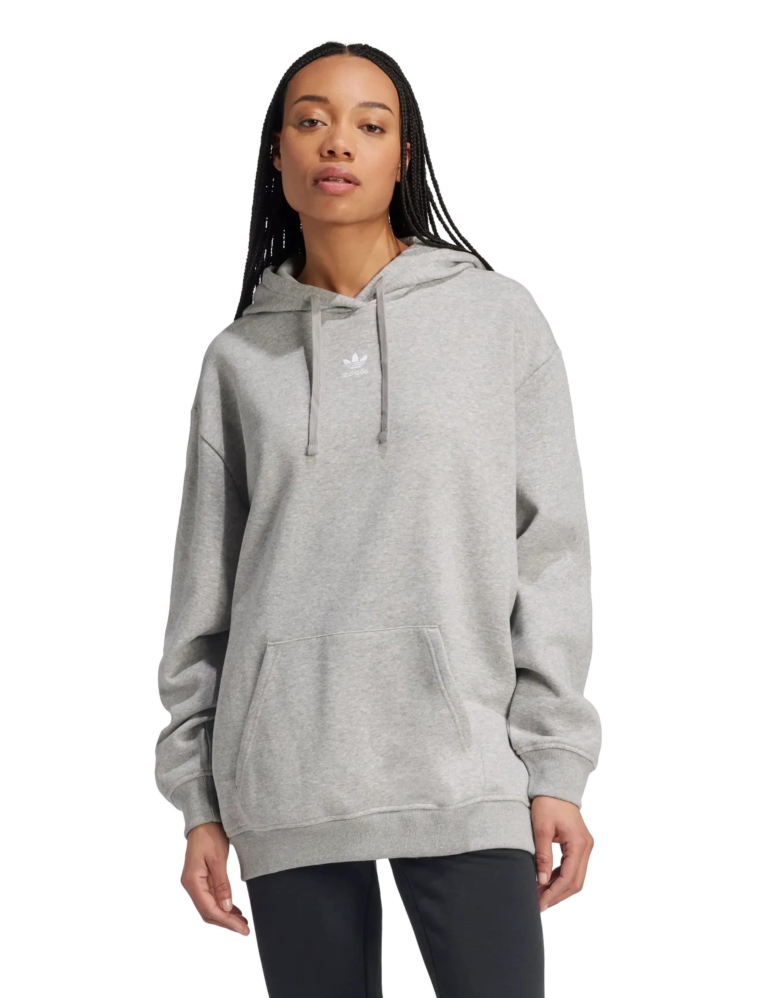 adidas Originals Ess Os Hoodie, XS, Grey, Sport Sweatshirts & Hoodies > Sport Hoodies, Dame