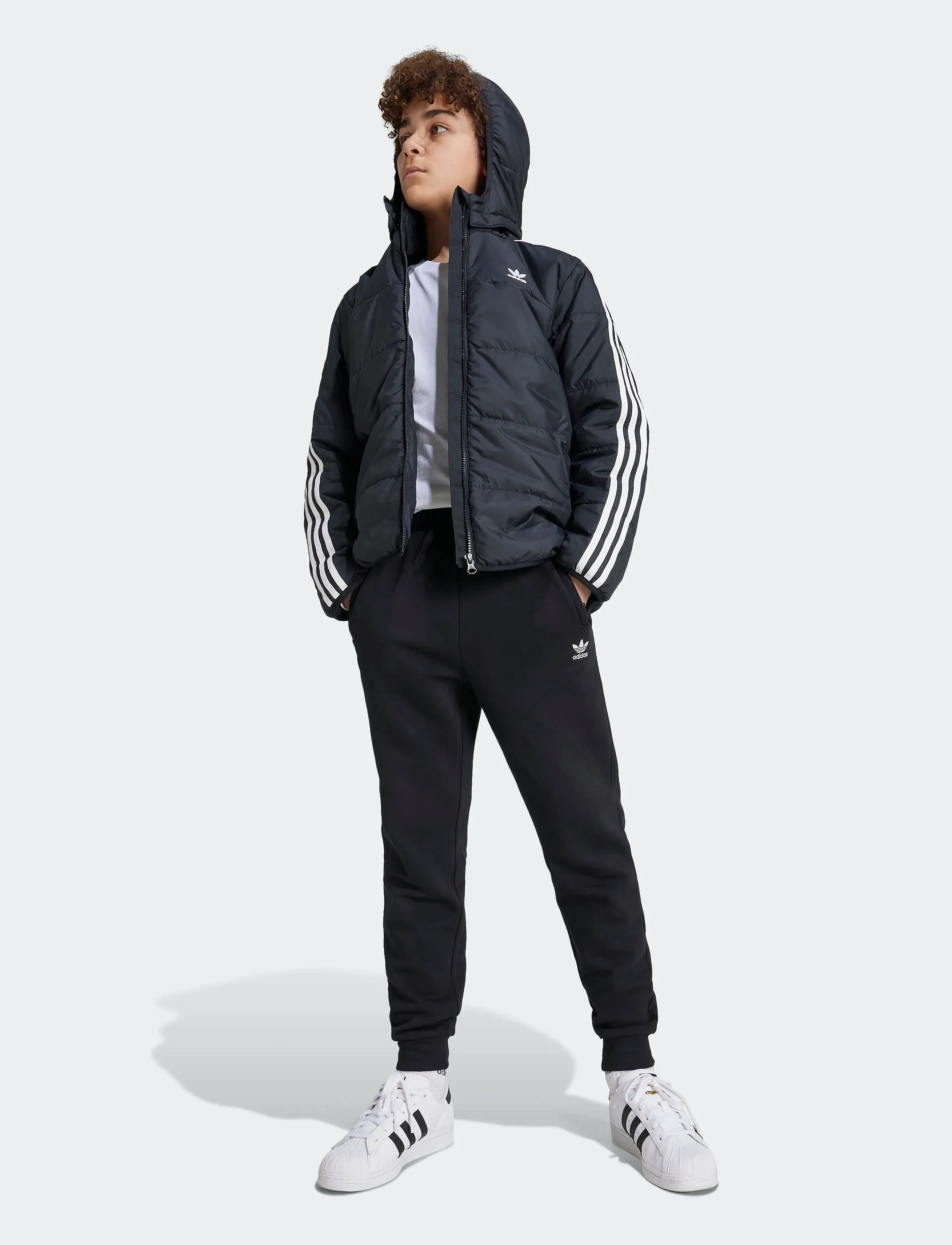 adidas Originals Padded Jacket, Børn, Vatteret Jakke, Sort, Str: 140