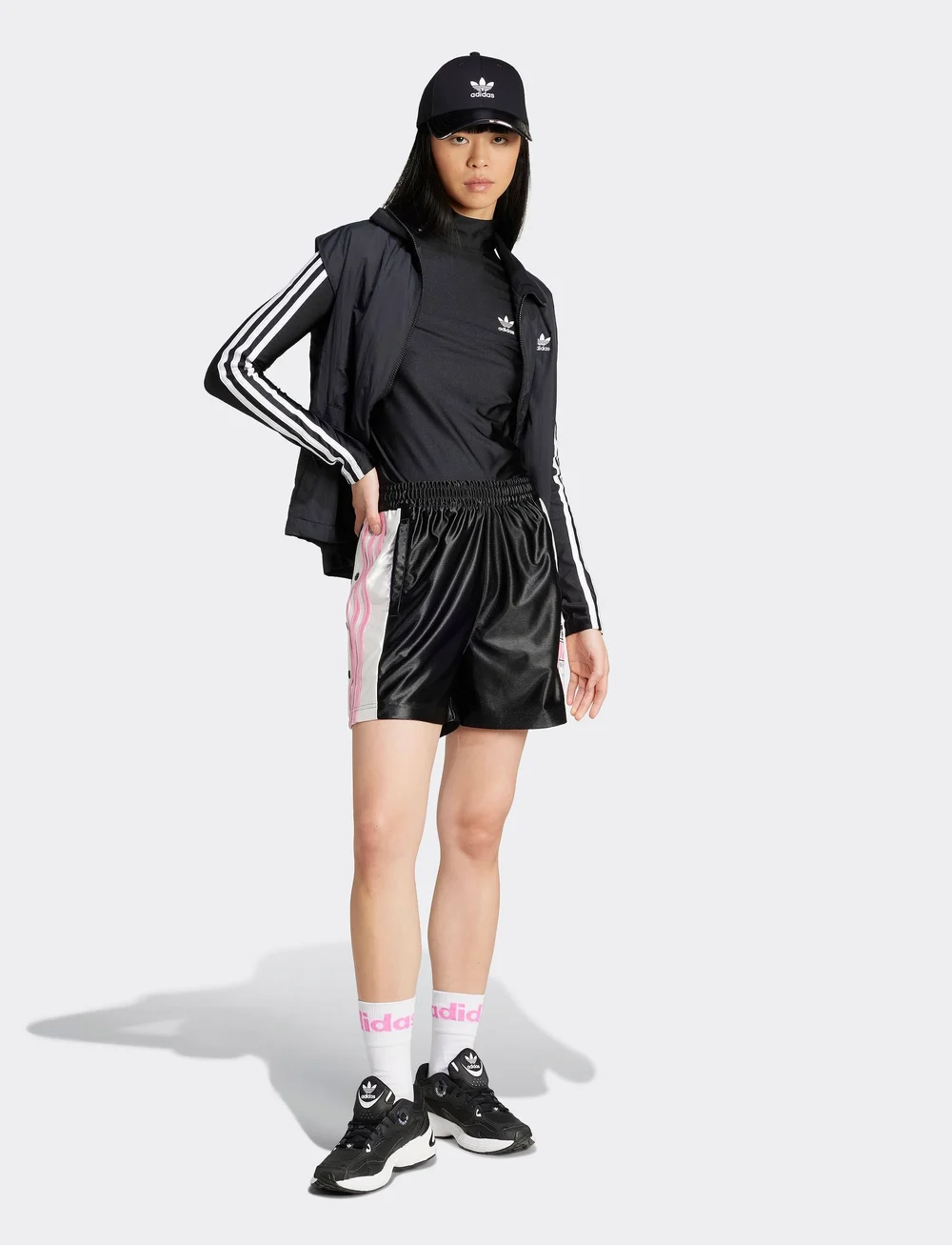 adidas Originals - 3 S TRNECK LS - langærmede t-shirts - black - 4