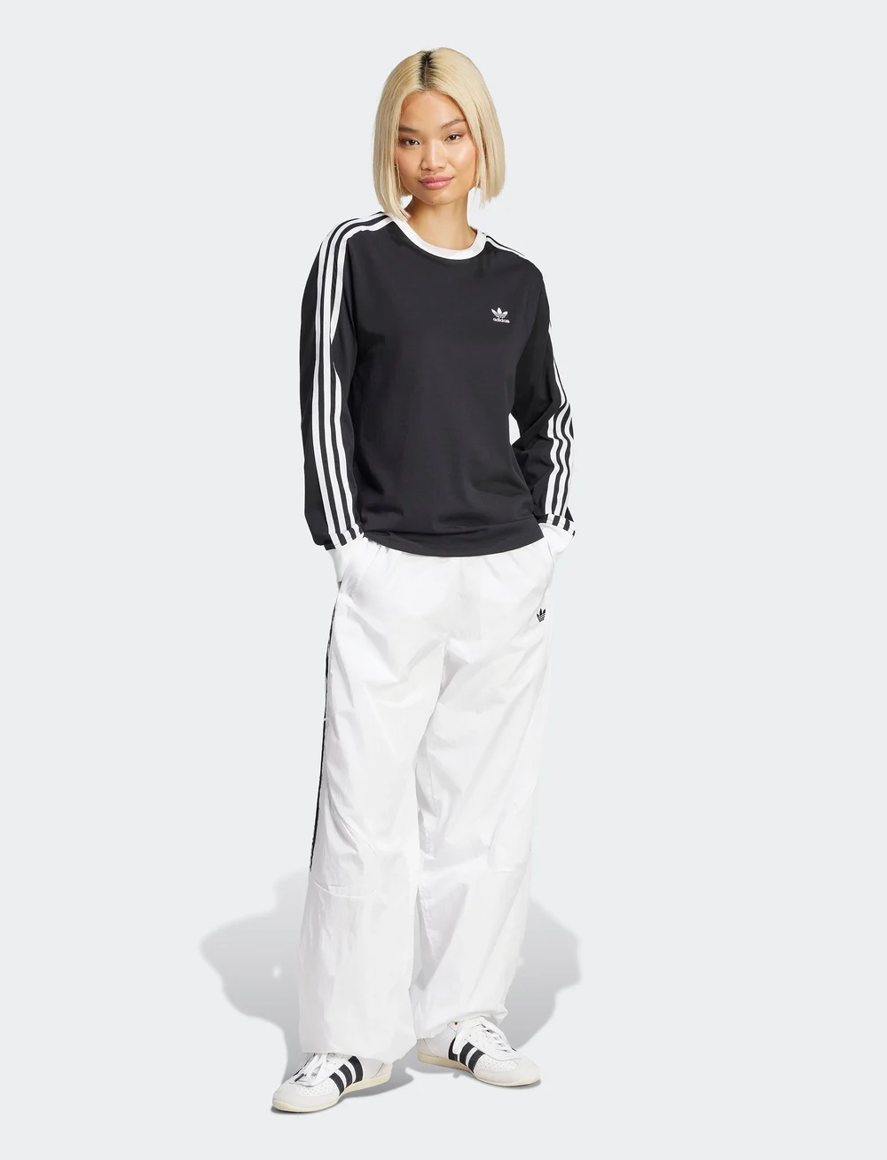 adidas Originals - 3S REGULAR LS - langærmede t-shirts - black - 5