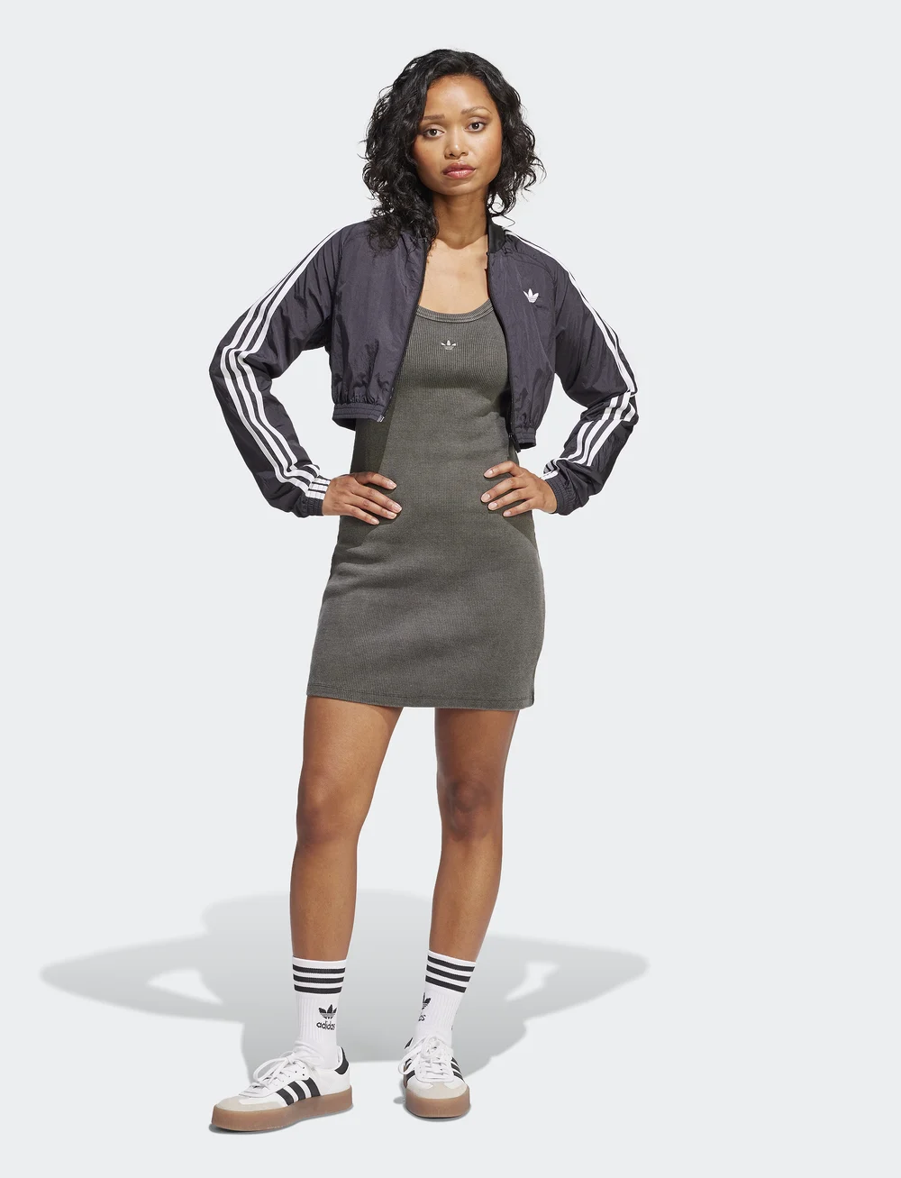 adidas Originals - RIB MINI DRESS - kjoler & nederdele - black - 0