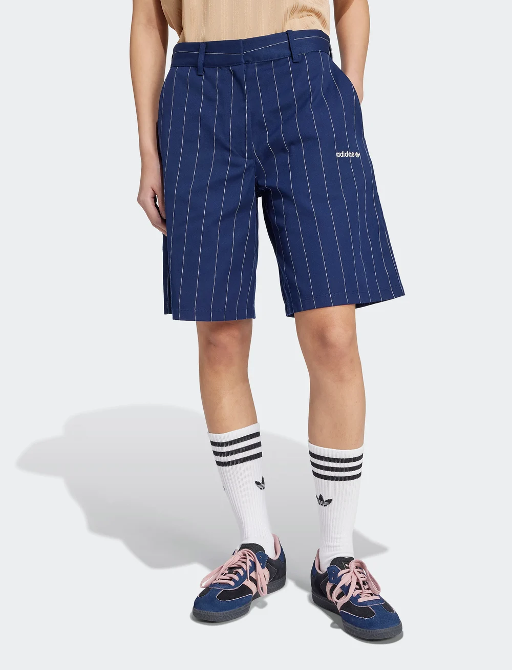 ■adidas■ Pinstripe Bermuda Shorts JC7684 adidas Originals Pinstripe Short (ADIJC7684) - Casual shorts