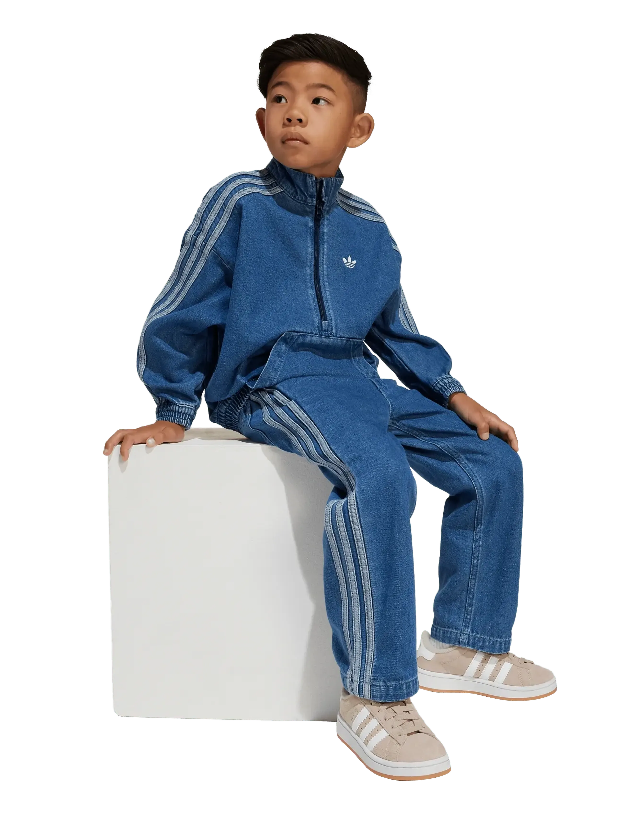 adidas Originals Denim Set, 116, Sport, Blau - Tracksuits, Kinder