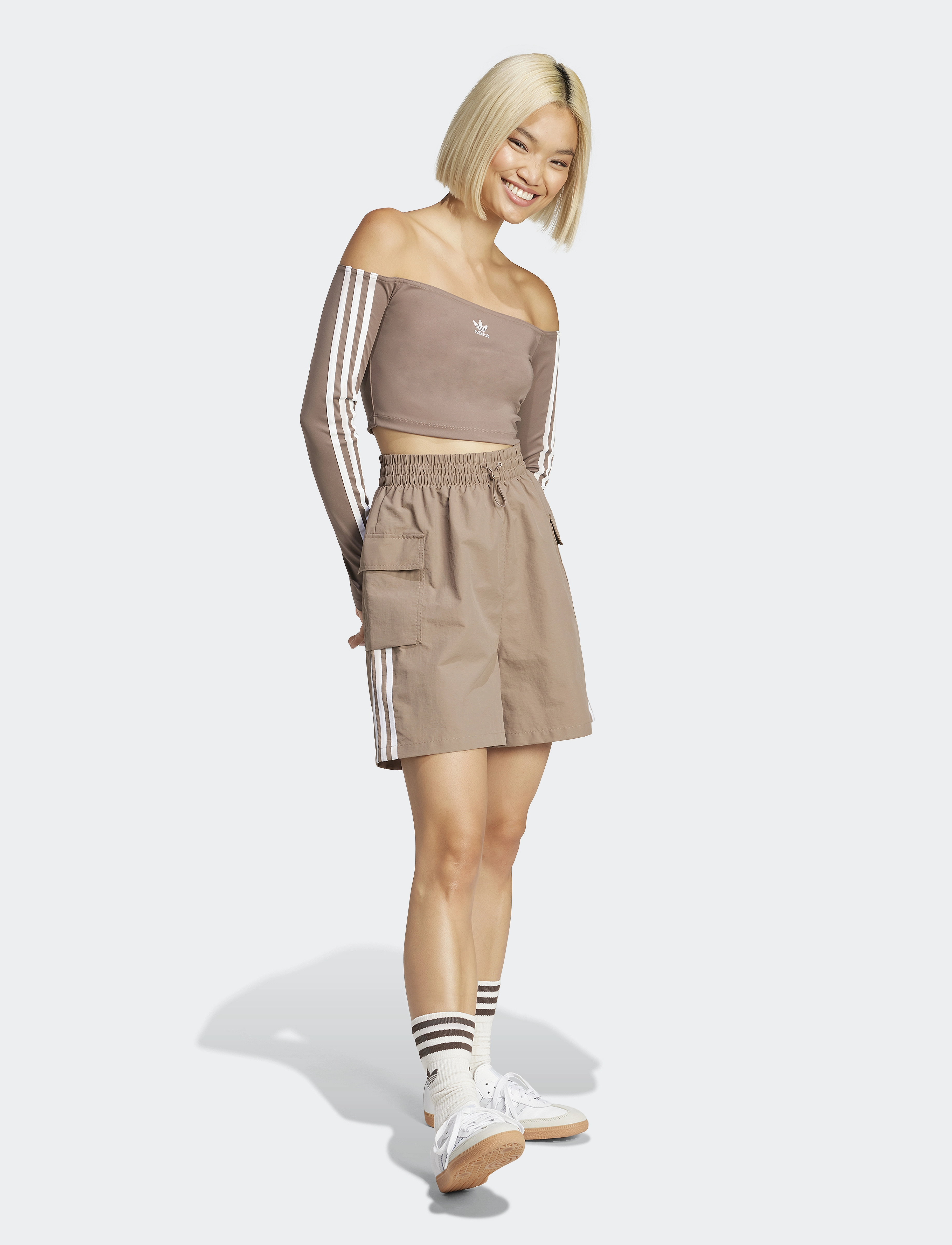 adidas Originals 3S Cargo Shorts, Kvinder, Cargo Shorts, Brun, Str: XS