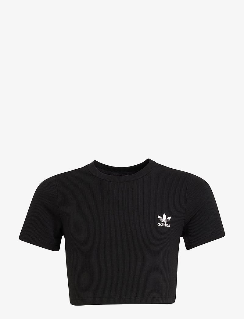adidas Originals - RIB CROP TEE - sportoberteile - black - 1