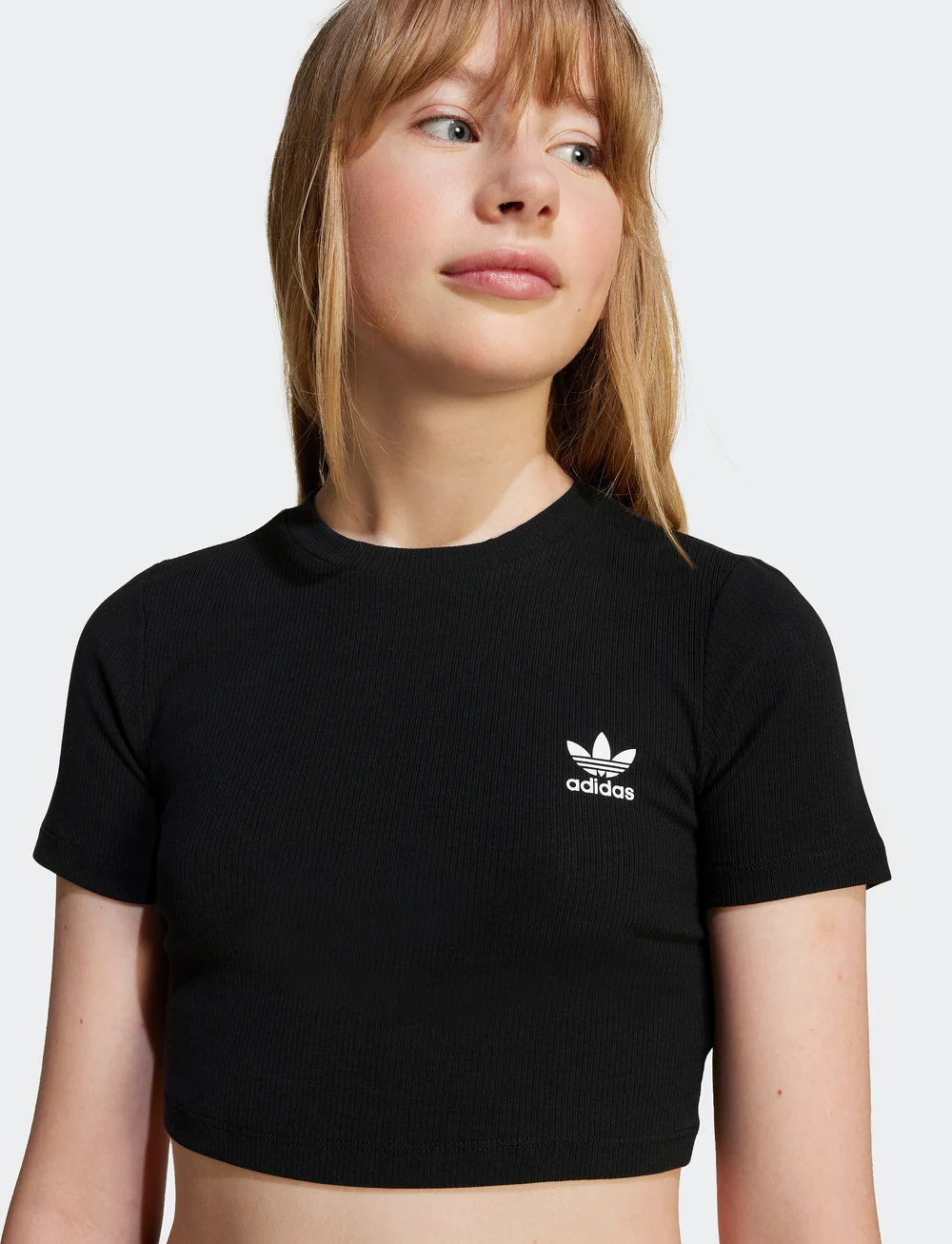 adidas Originals - RIB CROP TEE - sportoberteile - black - 2