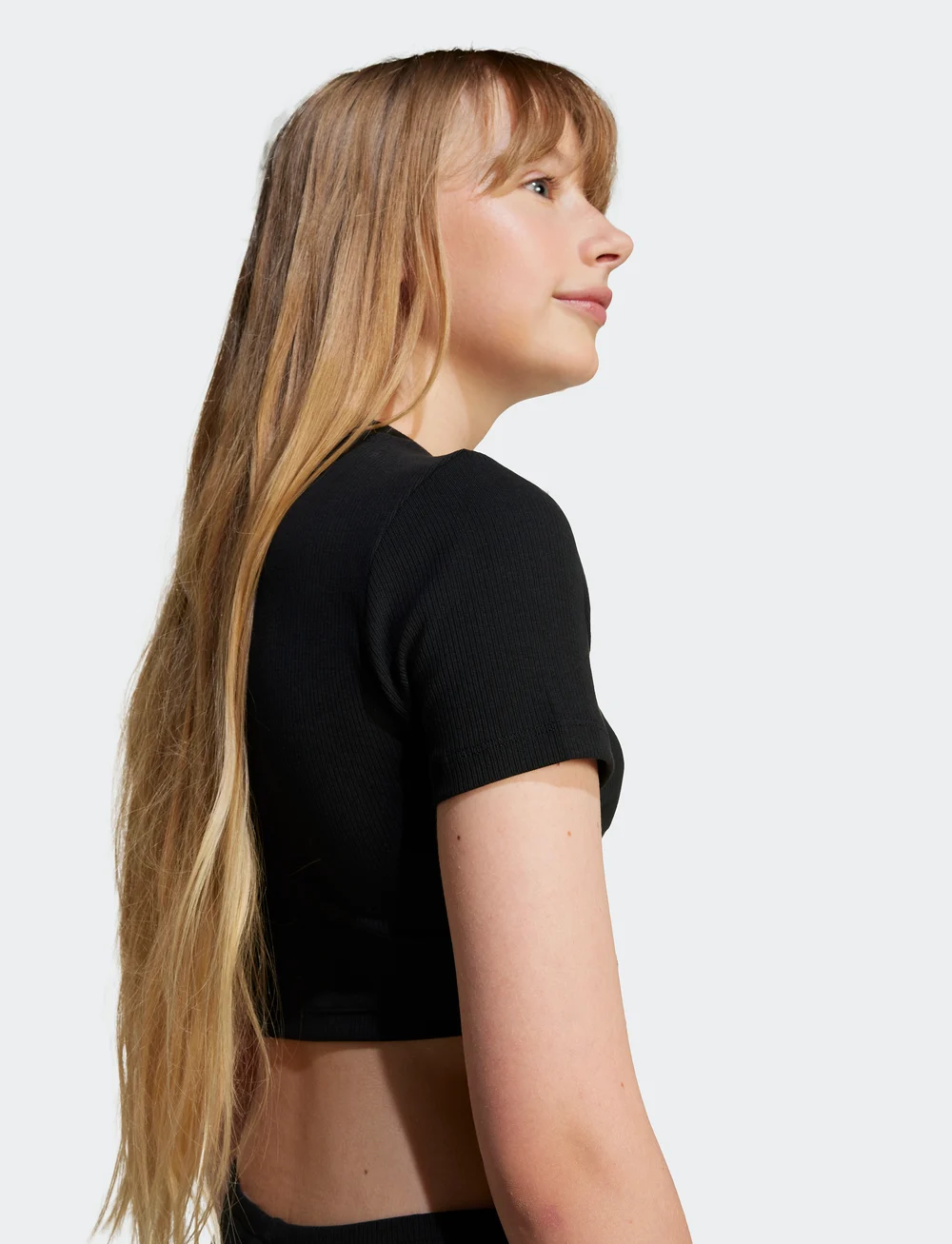 adidas Originals - RIB CROP TEE - sportoberteile - black - 4