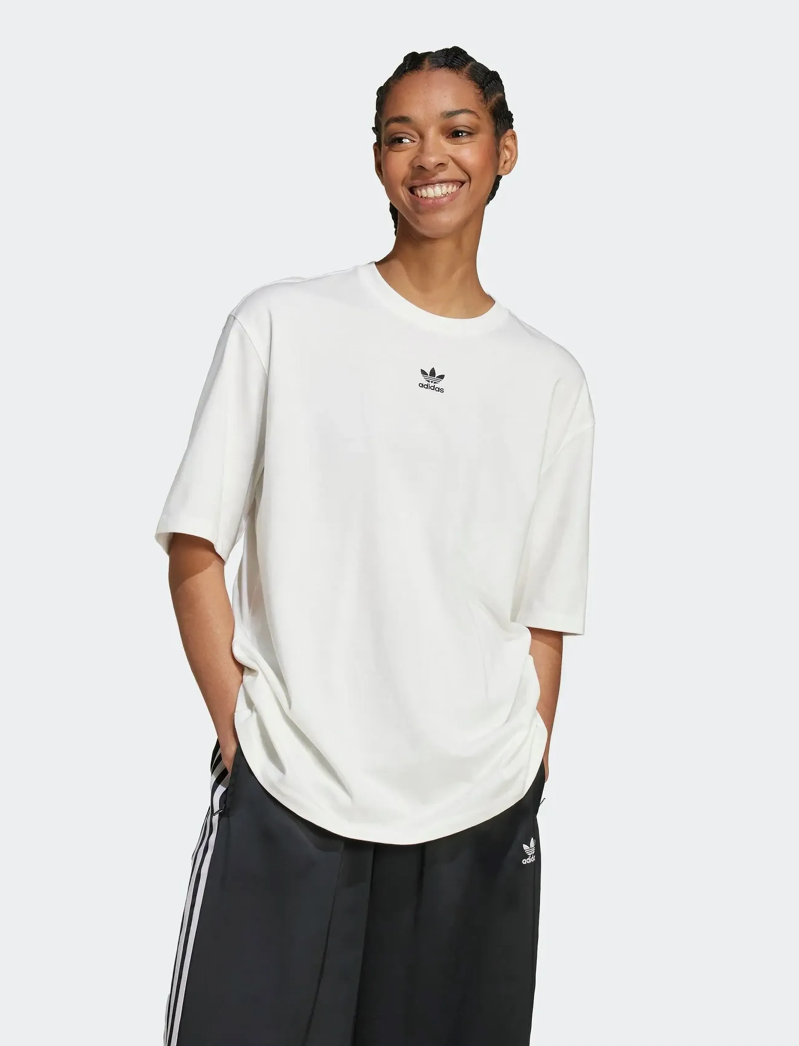 adidas Originals ESS BOYFR TEE - adidas Originals - WHITE / white