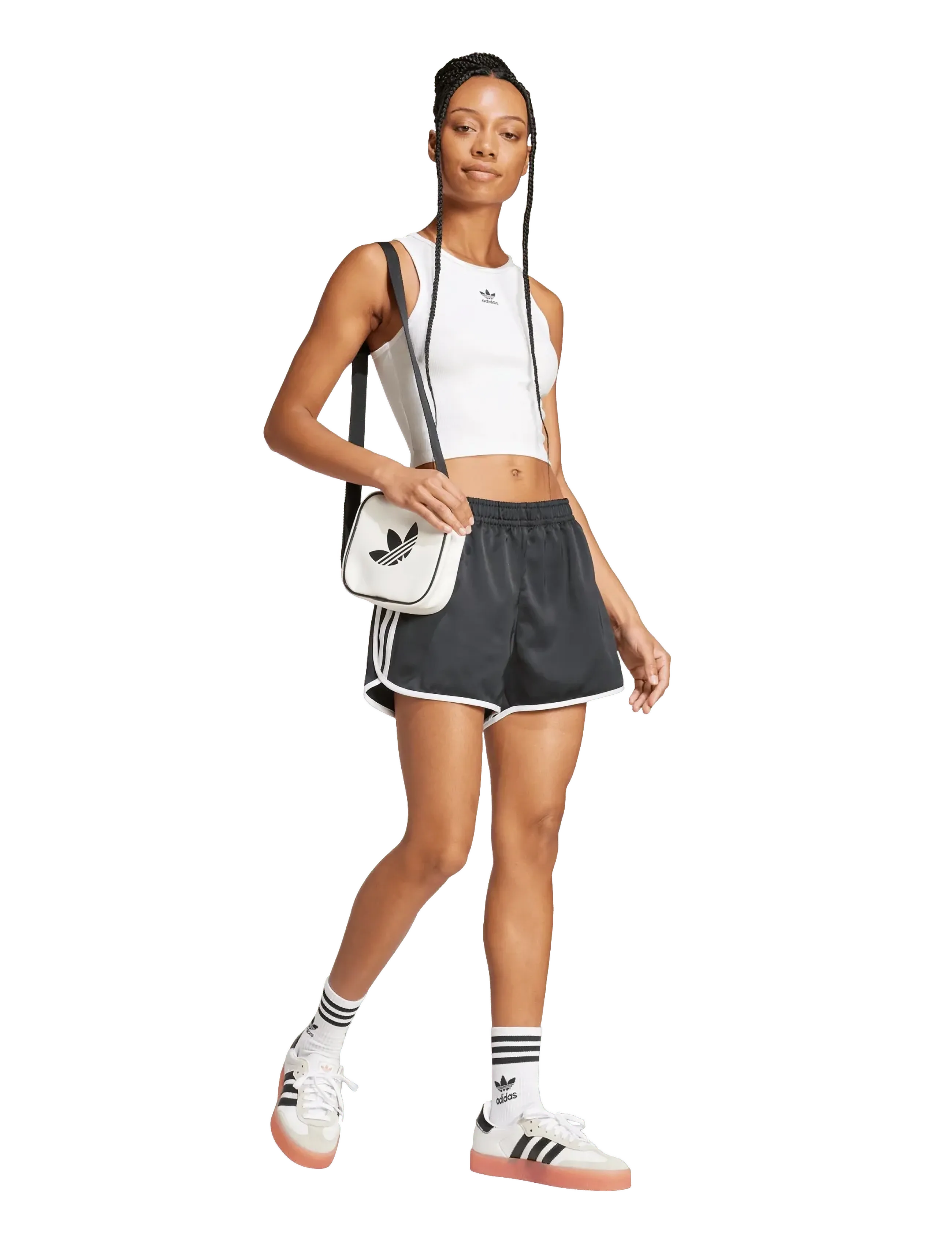 adidas Originals ESS RIB TANK - Crop Tops - WHITE / white