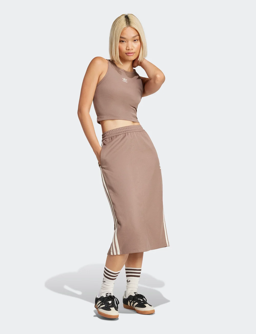 adidas Originals - ESS RIB TANK - toppe & t-shirts - trabrn - 0