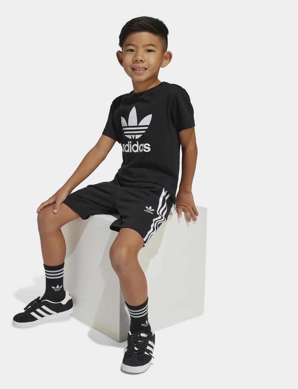 adidas Originals - SHORT TEE SET - kaksiosaiset setit - black - 0