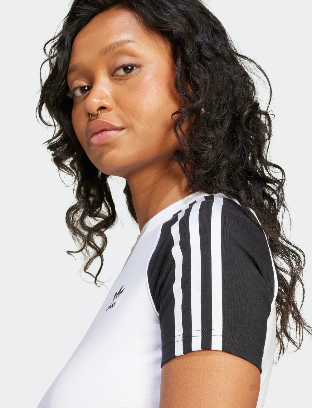 adidas Originals - 3S SLIM TEE - t-shirts - white/black - 5